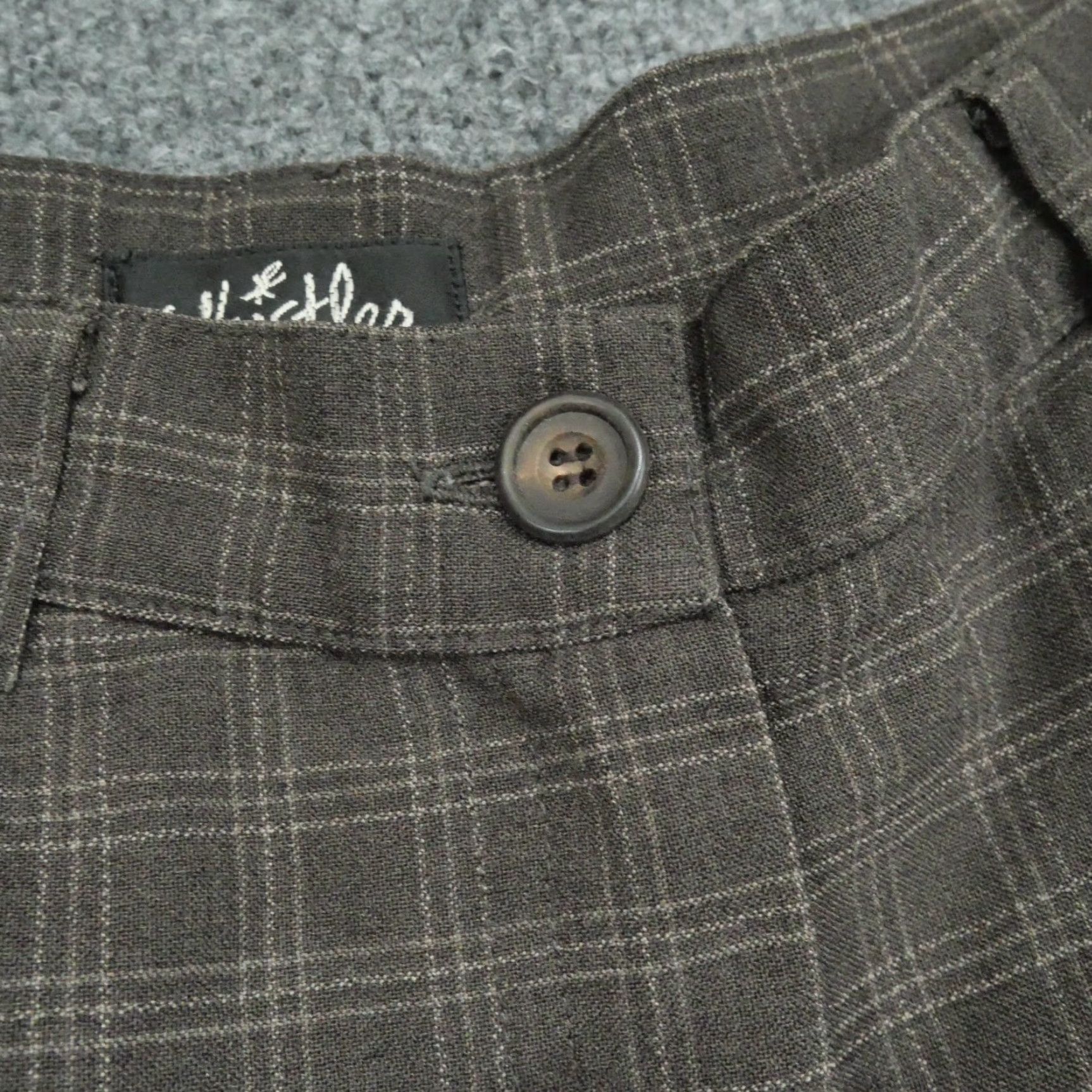 Whistles VINTAGE Whistles Pants Womens 8 Brown Plaid High Rise 26x31 90s Casual Workwear Women Size 26" / US 2 / IT 38 - 3 Thumbnail