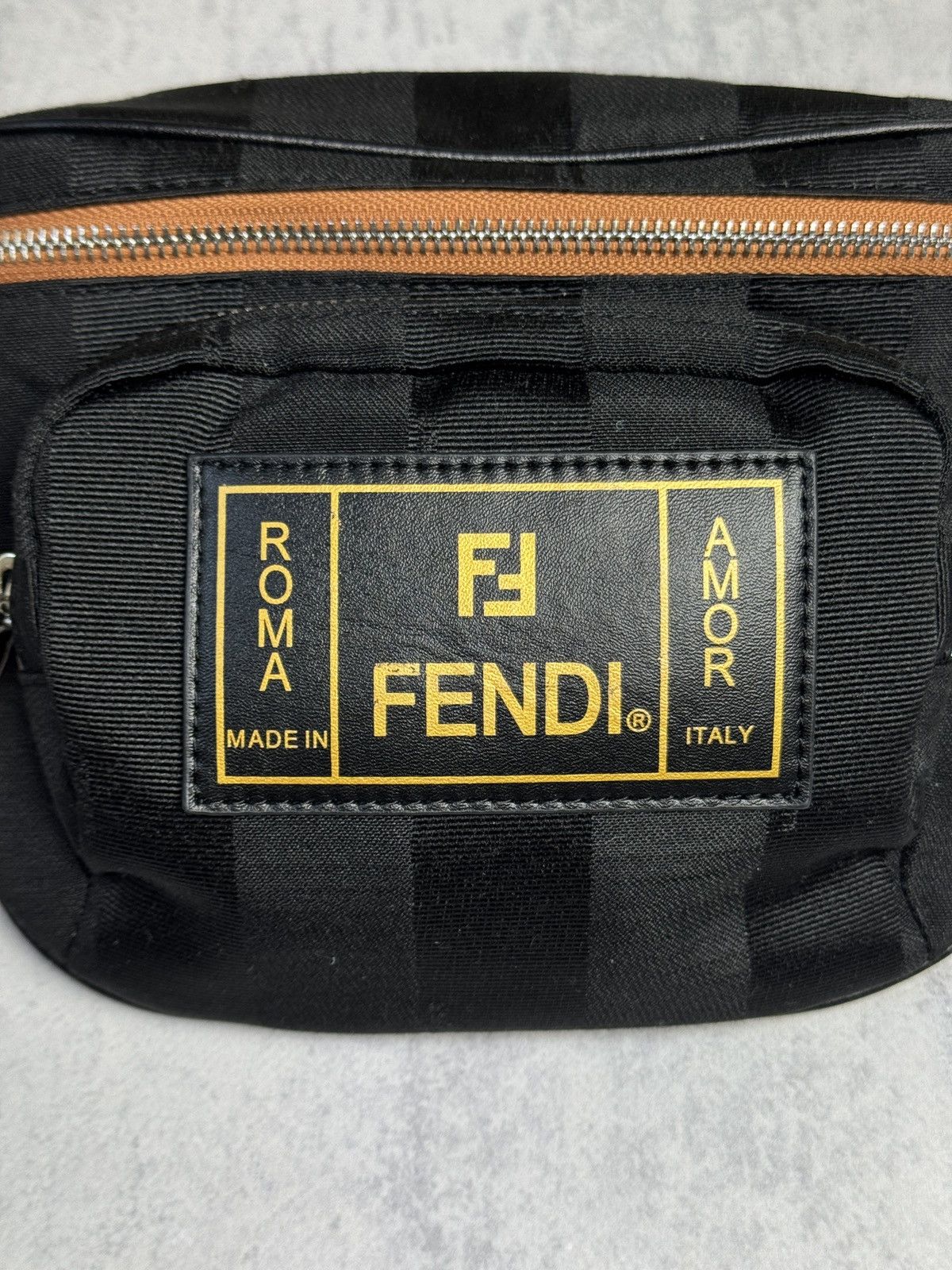 Fendi Nylon Pouch Luxury Sling Logo Banan Shoulder Y2K Bag