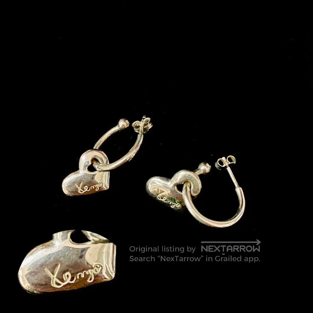 Kenzo Kenzo 925 Silver Signature Heart Earring. Size ONE SIZE - 2 Thumbnail