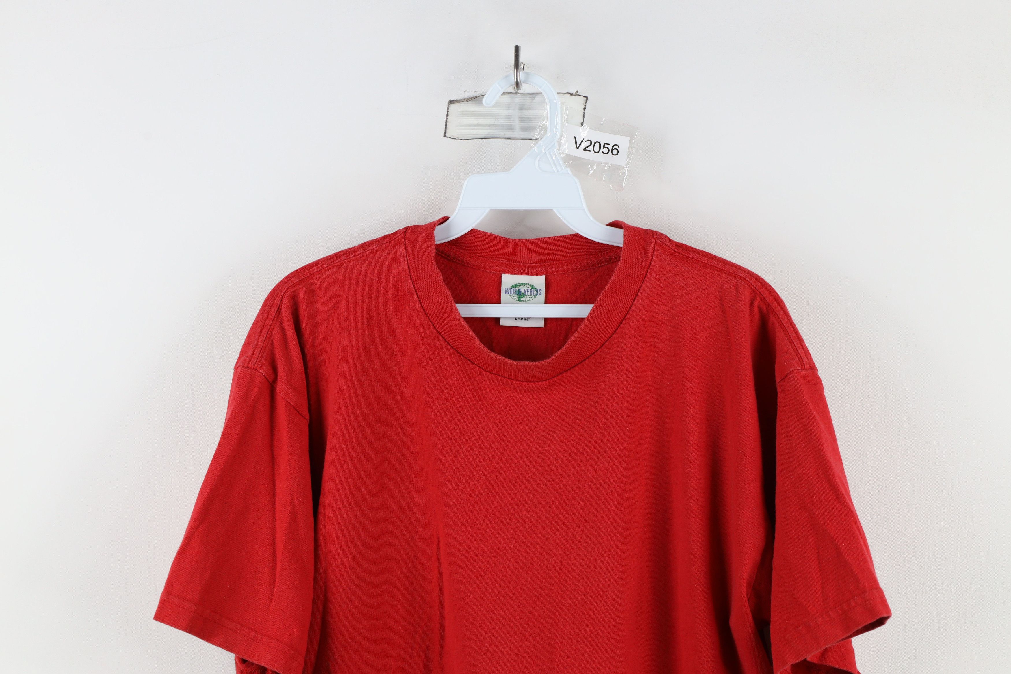 Vintage Vintage 90s Streetwear Short Sleeve T-Shirt Red Cotton USA Size US L / EU 52-54 / 3 - 2 Thumbnail
