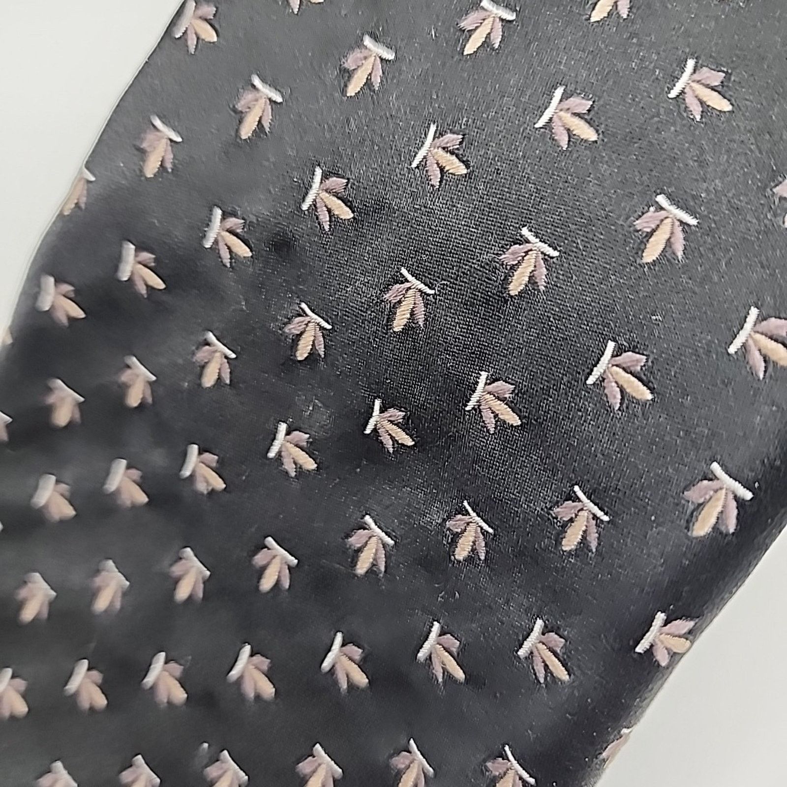 Other D'Este Black Fleur de Lis Silk Necktie Italy Like New Size ONE SIZE - 2 Thumbnail