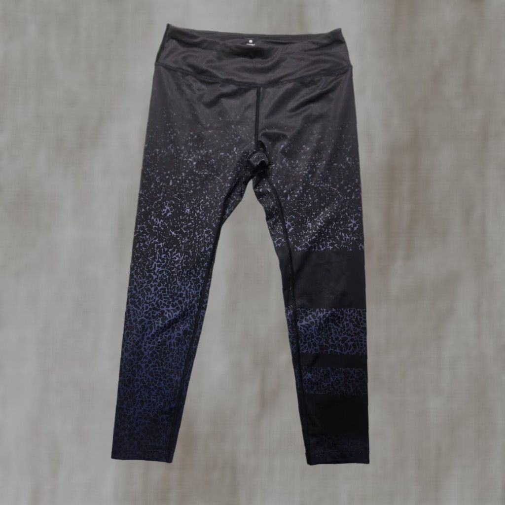 Layer 8 VINTAGE Layer 8 Qwick-Dry Workout Leggings Pants Women Adults Medium Black Geometric Activewear Size 32" / US 10 / IT 46 - 1 Thumbnail