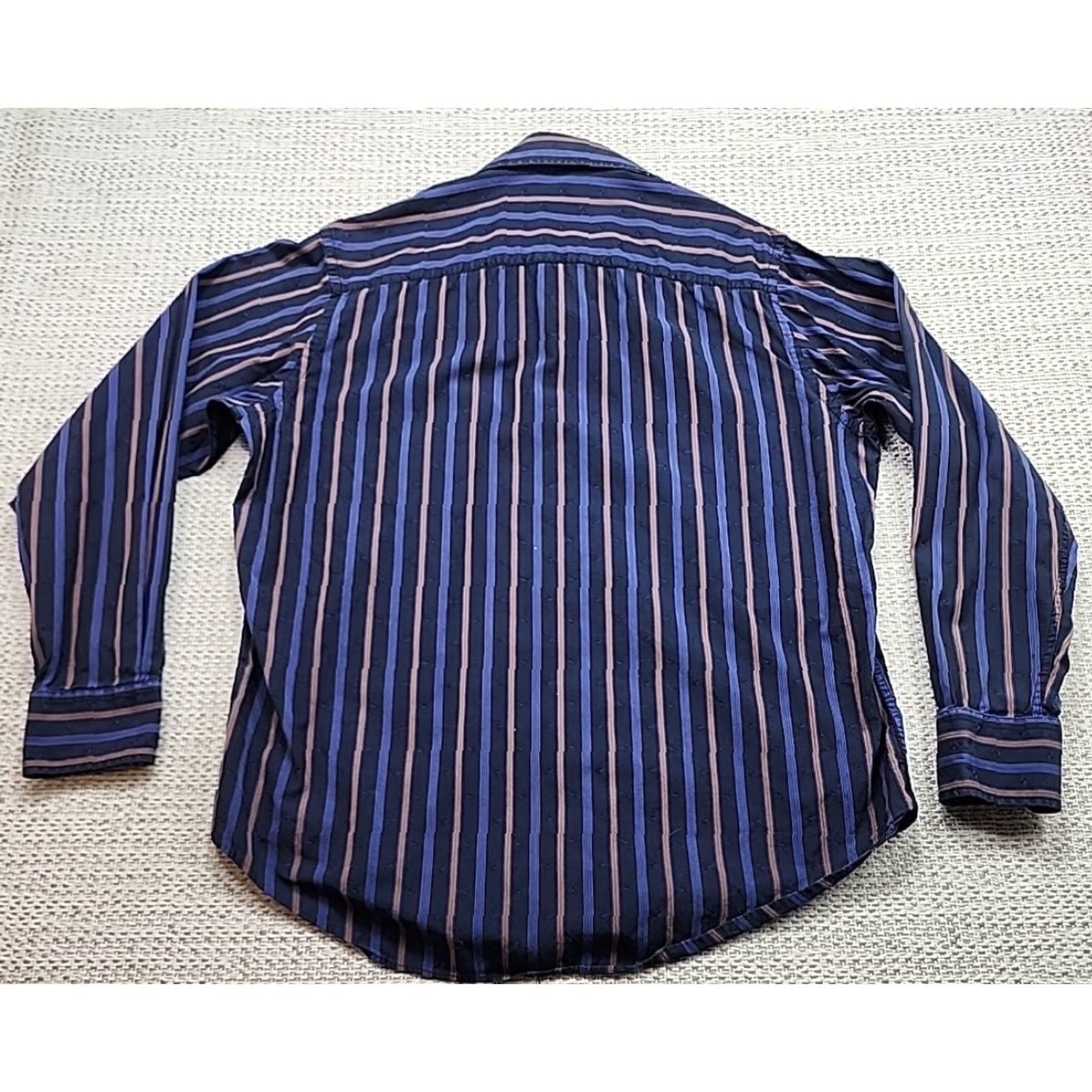 BUGATCHI Bugatchi Uomo Shirt Mens Medium Short Sleeve Button Up Casual Striped Size US M / EU 48-50 / 2 - 7 Thumbnail