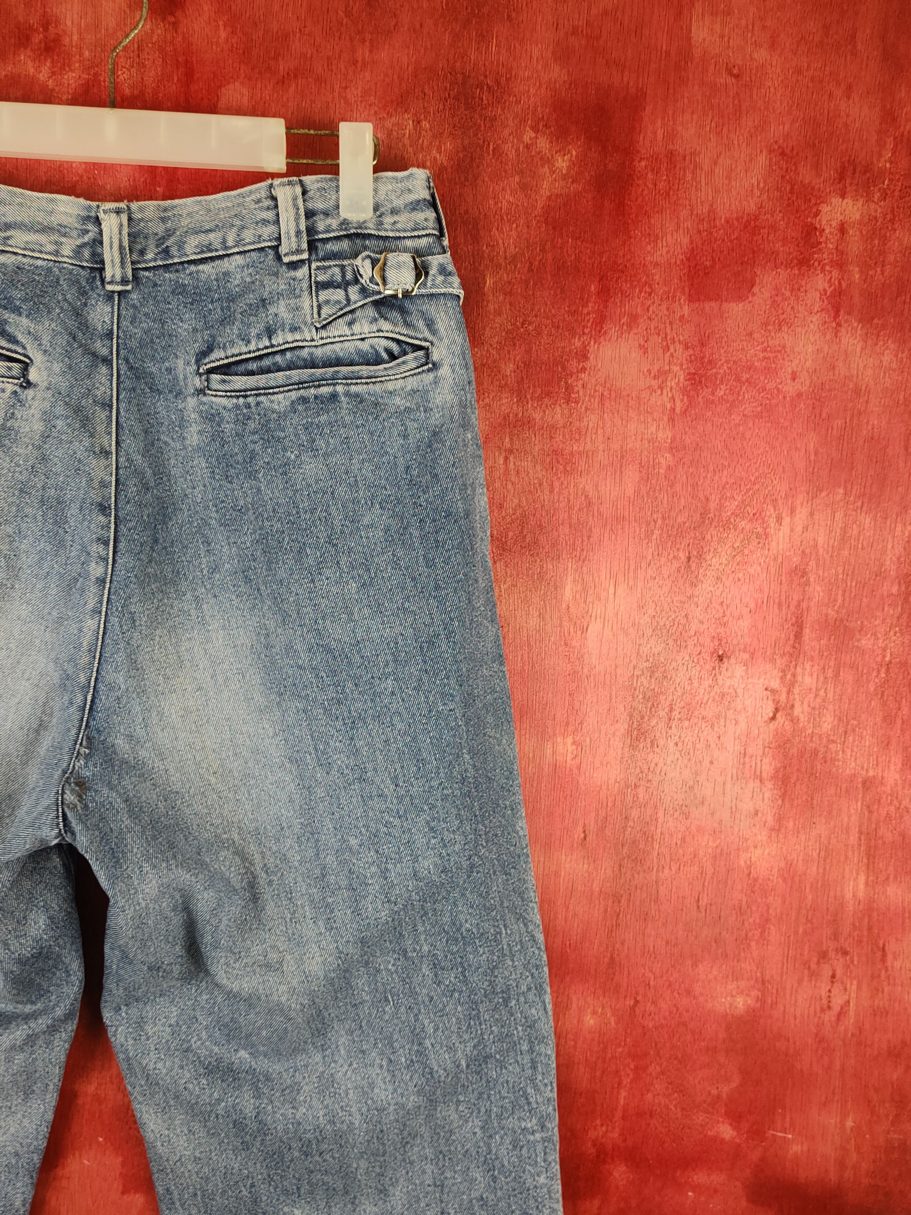Japanese Brand Wolvo Blue Distressed Ripped vintage Jeans #S1651 Size US 30 / EU 46 - 11 Thumbnail