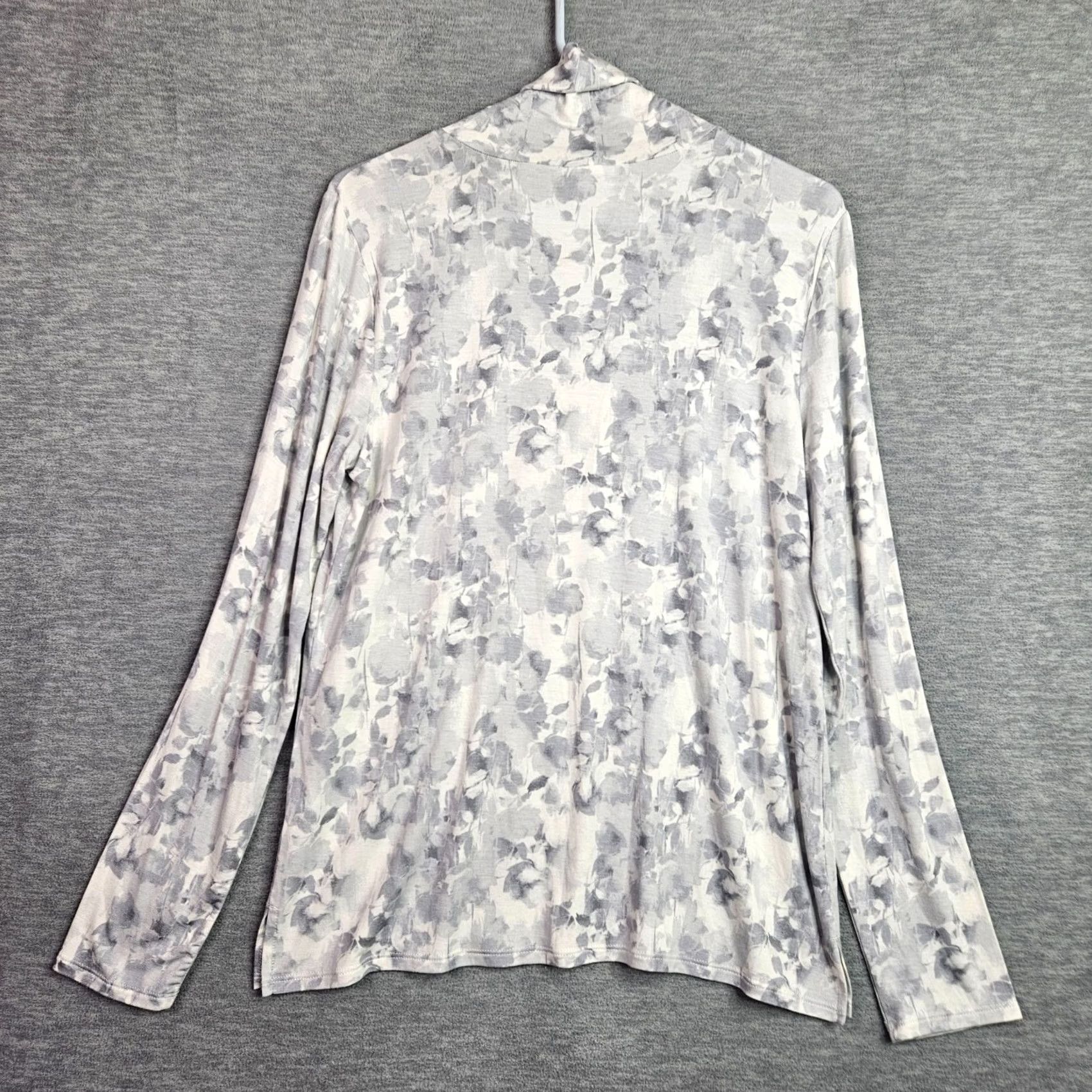 White House Black Market White House Black Market Women's Gray Cowl Neck Long Sleeve Top M Shirt Blouse Size M / US 6-8 / IT 42-44 - 2 Thumbnail