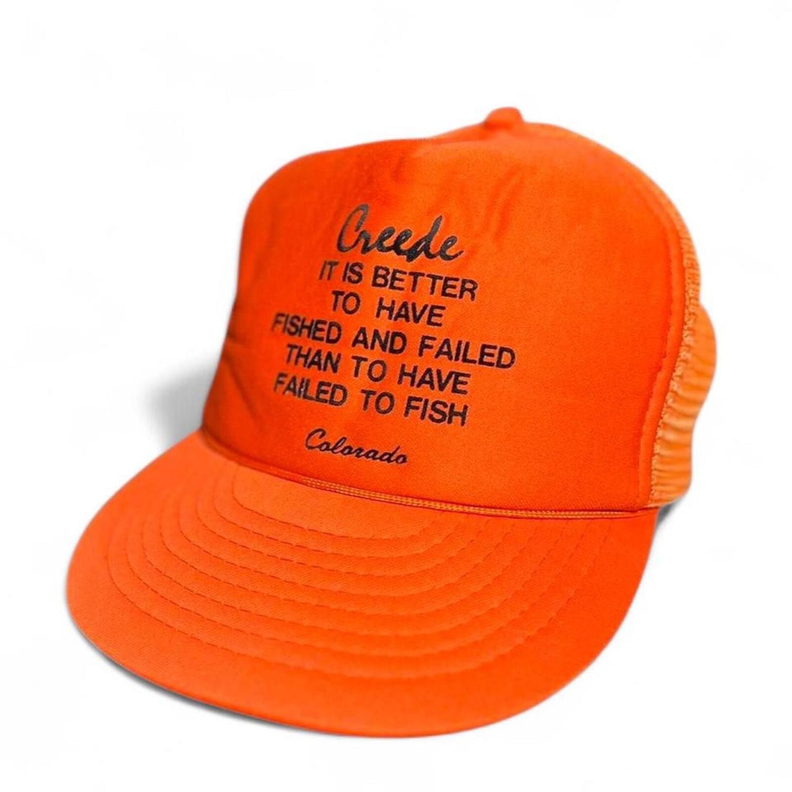Other Vintage 80s Creede It Is Better To Have Fished Trucker Hat Size ONE SIZE - 1 Thumbnail