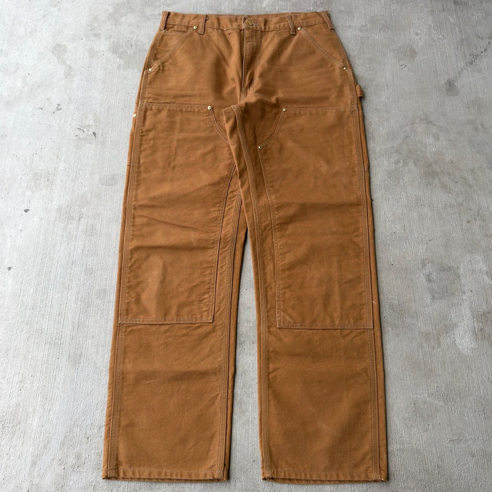 Vintage Y2K Carhartt brown double knee work carpenter pants
