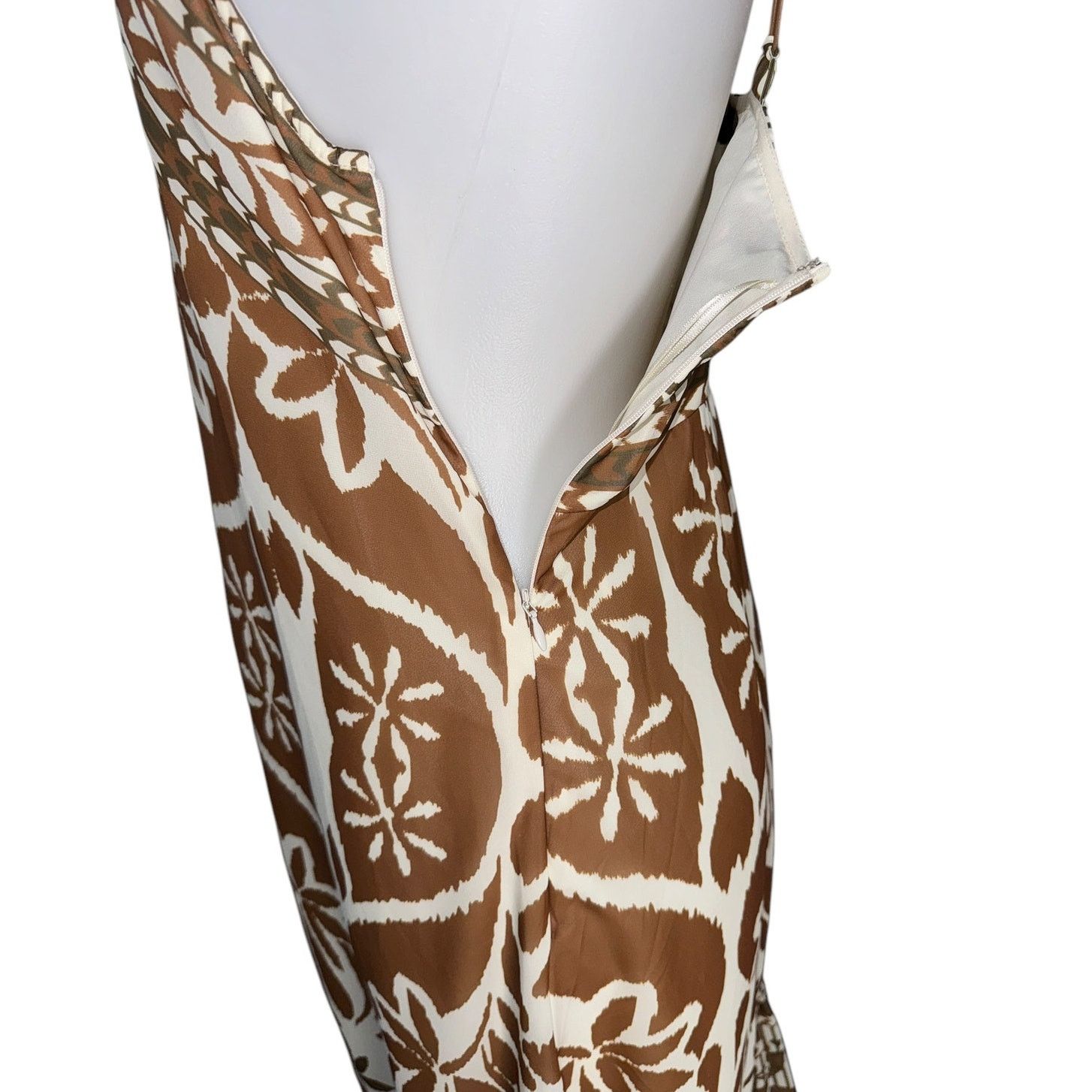 Anthropologie NEW NWT Anthro Vineet Bahl Halter Maxi Dress XS Brown Print Size XS / US 0-2 / IT 36-38 - 6 Thumbnail