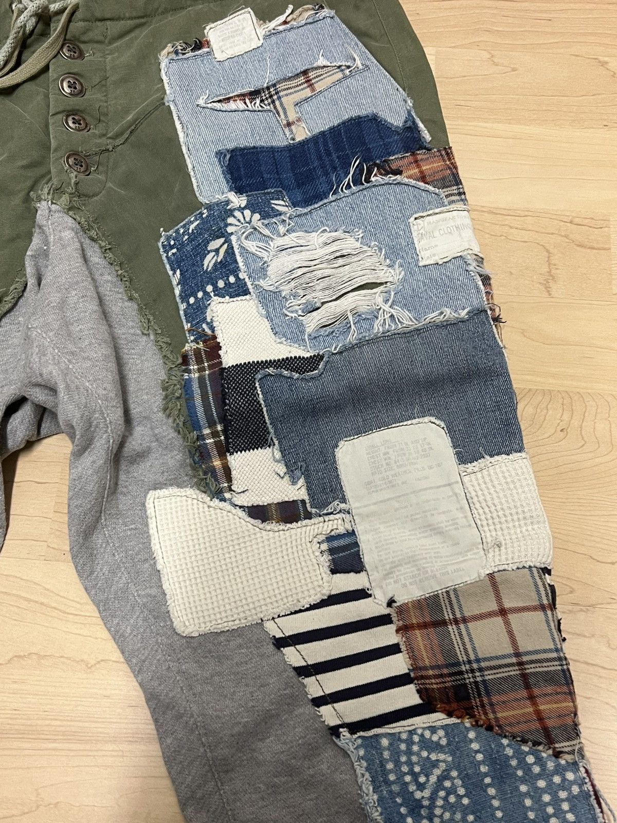Rare Greg lauren patchwork lounge trousers size 3