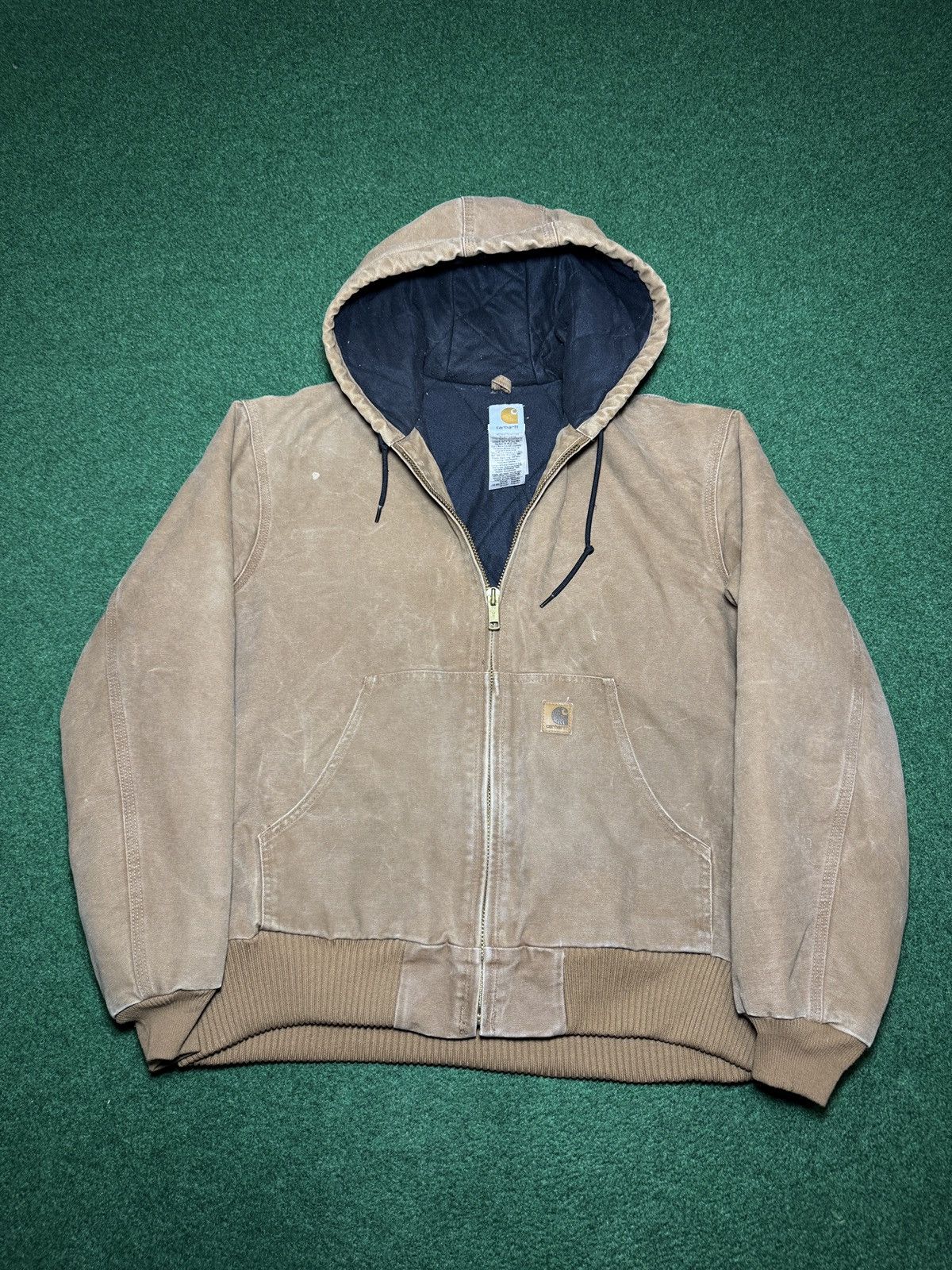 Vintage Carhartt J130 Lrg Full Zip Grunge Work Wear Jacket