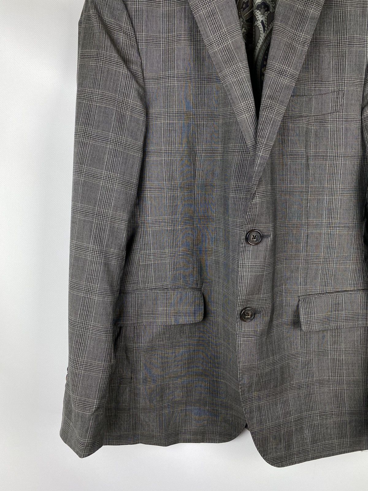 Etro Etro men’s wool checked paisley lined blazer jacket Size 40R - 7 Thumbnail