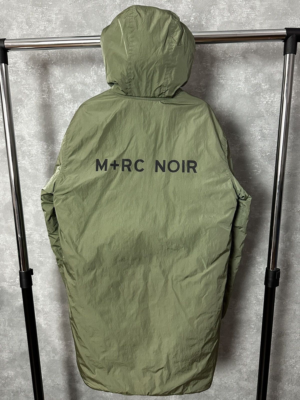 image of Avant Garde x M Rc Noir M+Rc Noir Green Full Zip Insulated Big Logo Hooded Jacket (Size Medium)