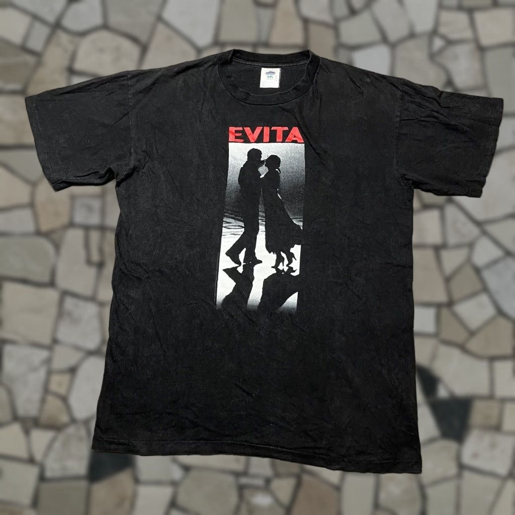 VINTAGE Winterland Evita Movie Promo T Shirt Madonna SINGLE STITCH XL Men Crew Neck Black 90s Graphic Print