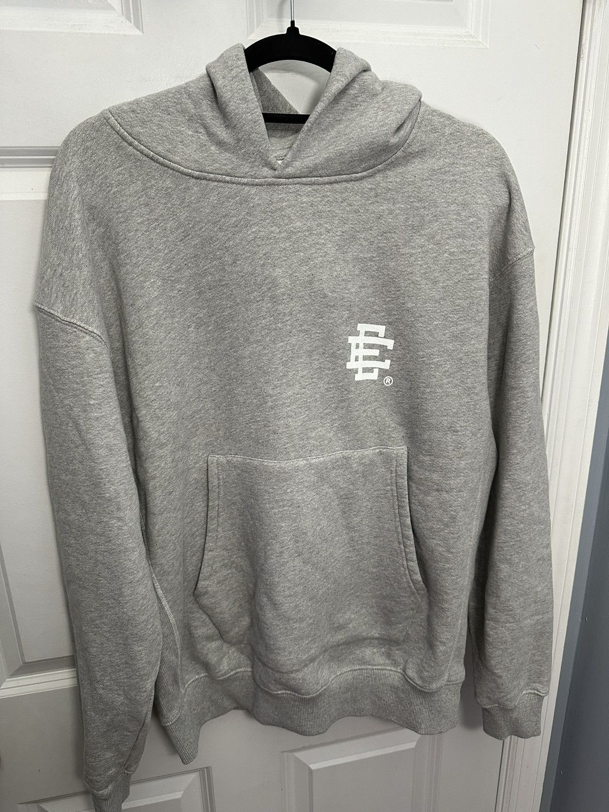 image of Eric Emanuel Basic Hoodie (2023) in Grey, Men's (Size Large)