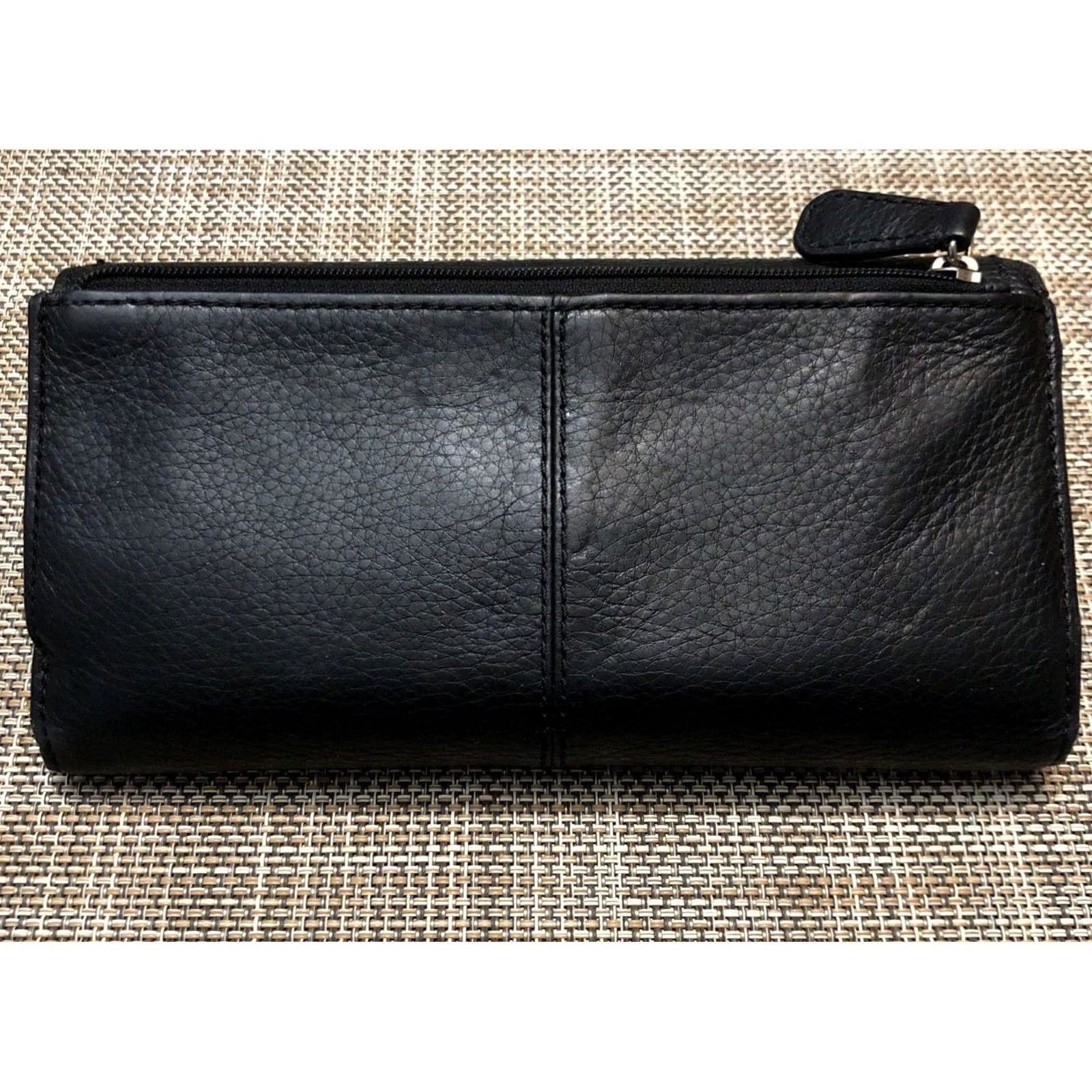 Coach VINTAGE Coach Leather Tri Fold Wallet Envelope Wallet Women Black Zipper Turn Lock Card Coin Pocket Size ONE SIZE - 4 Thumbnail