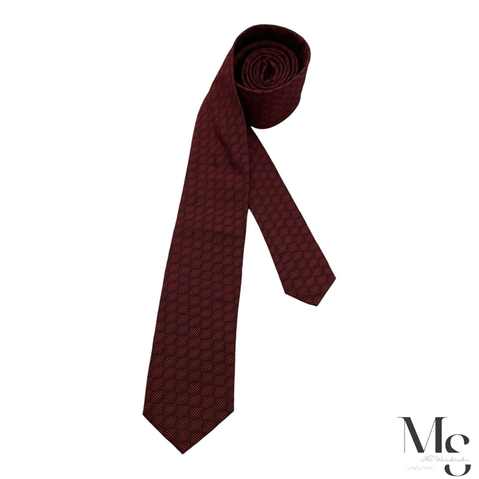 Hugo Boss BOSS HUGO BOSS RED TAG Red Geometric Silk Tie Made In Italy Size ONE SIZE - 1 Thumbnail