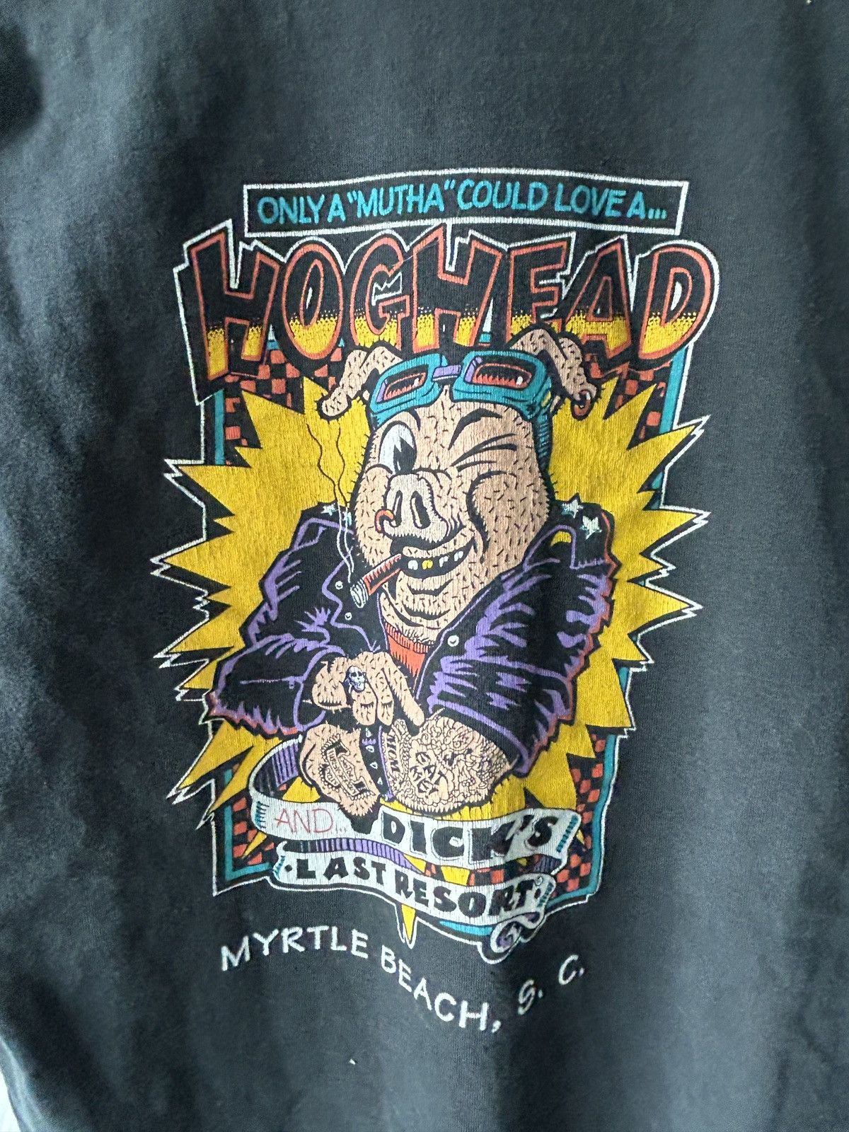 Vintage Vintage 90s Hoghead Dicks Restaurant Graphic Tee Size US M / EU 48-50 / 2 - 2 Thumbnail