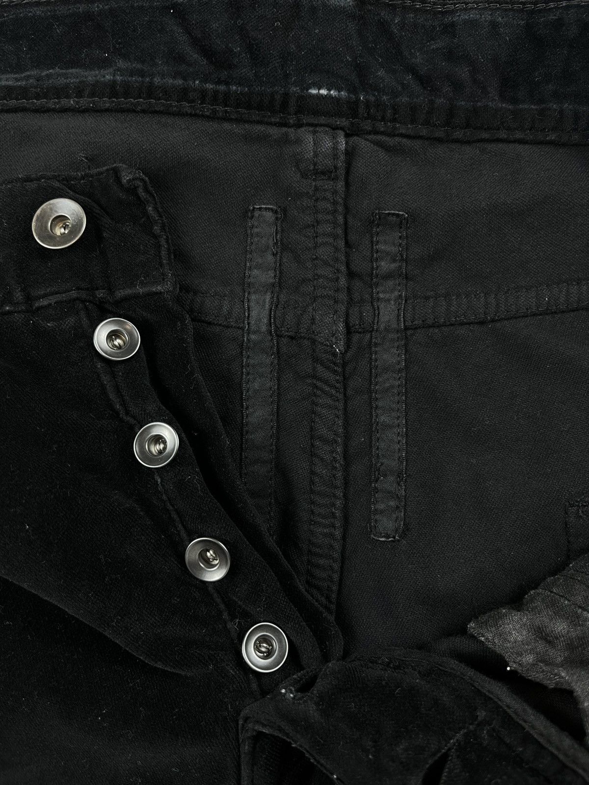 Rick Owens FW08 Rick Owens Stag Black Velvet Detroit Denim Jeans Size US 36 / EU 52 - 6 Thumbnail