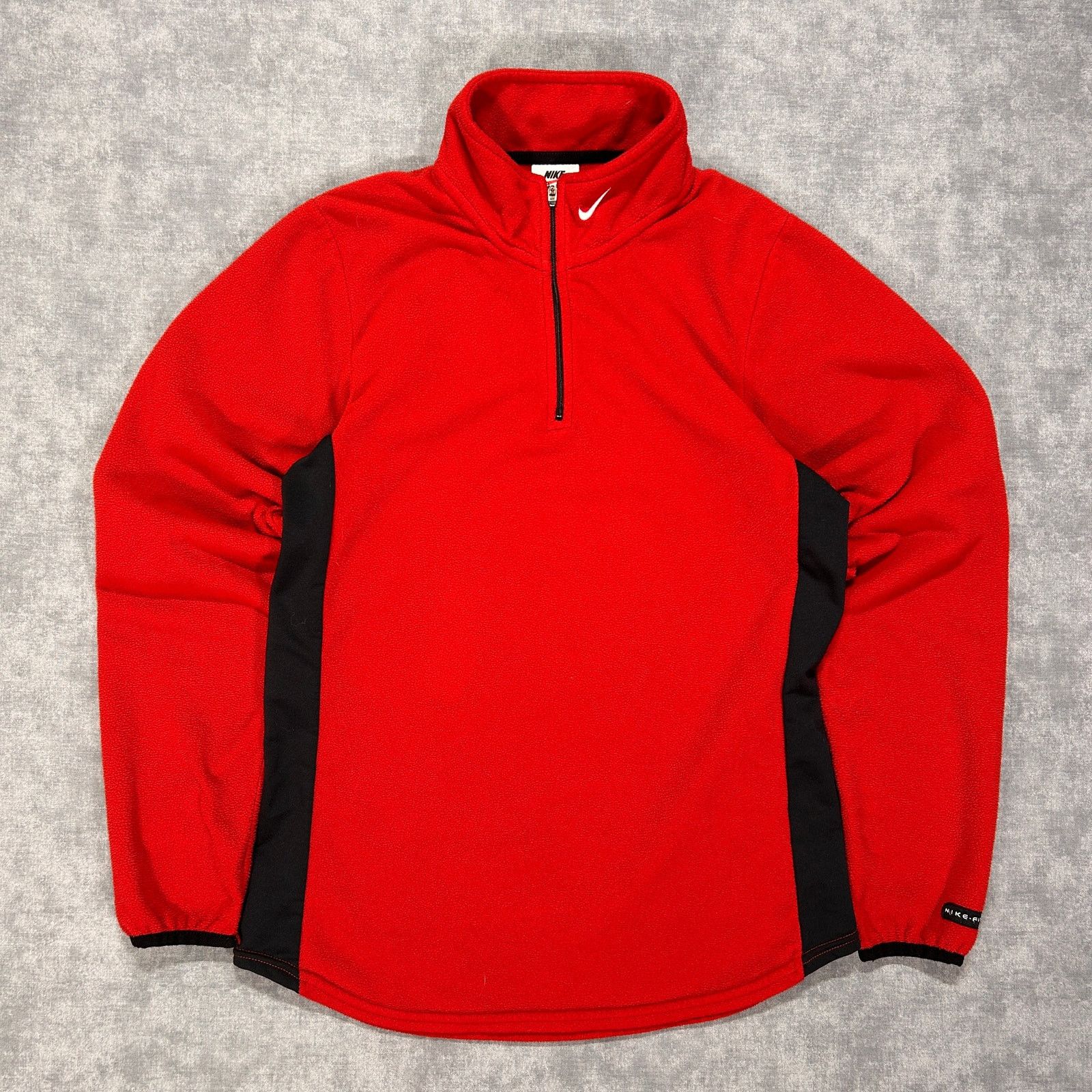 Nike VTG 90s Nike red fleece quarter zip active pullover wms S Size S / US 4 / IT 40 - 1 Thumbnail