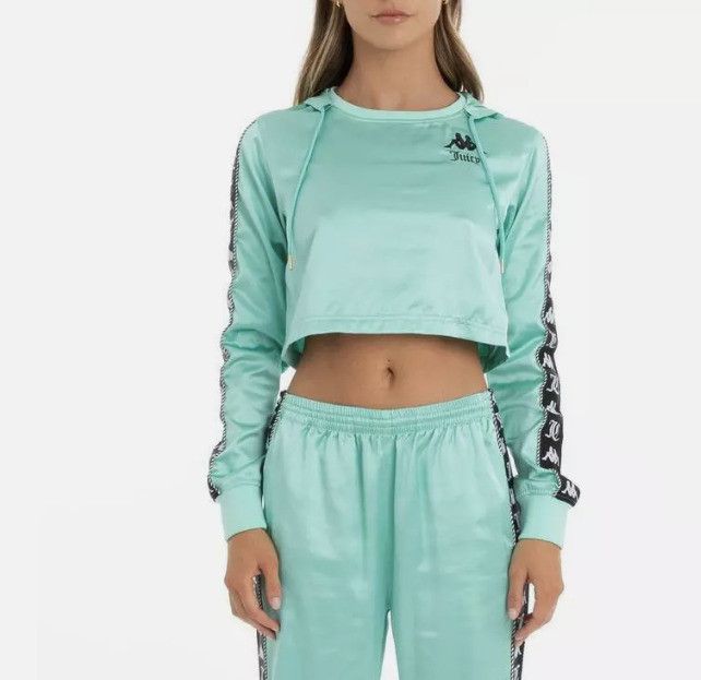 Juicy Couture Kappa x Juicy Couture Eres Crop Satin Hoodie Mint ( XL ) Size XL / US 12-14 / IT 48-50 - 1 Thumbnail
