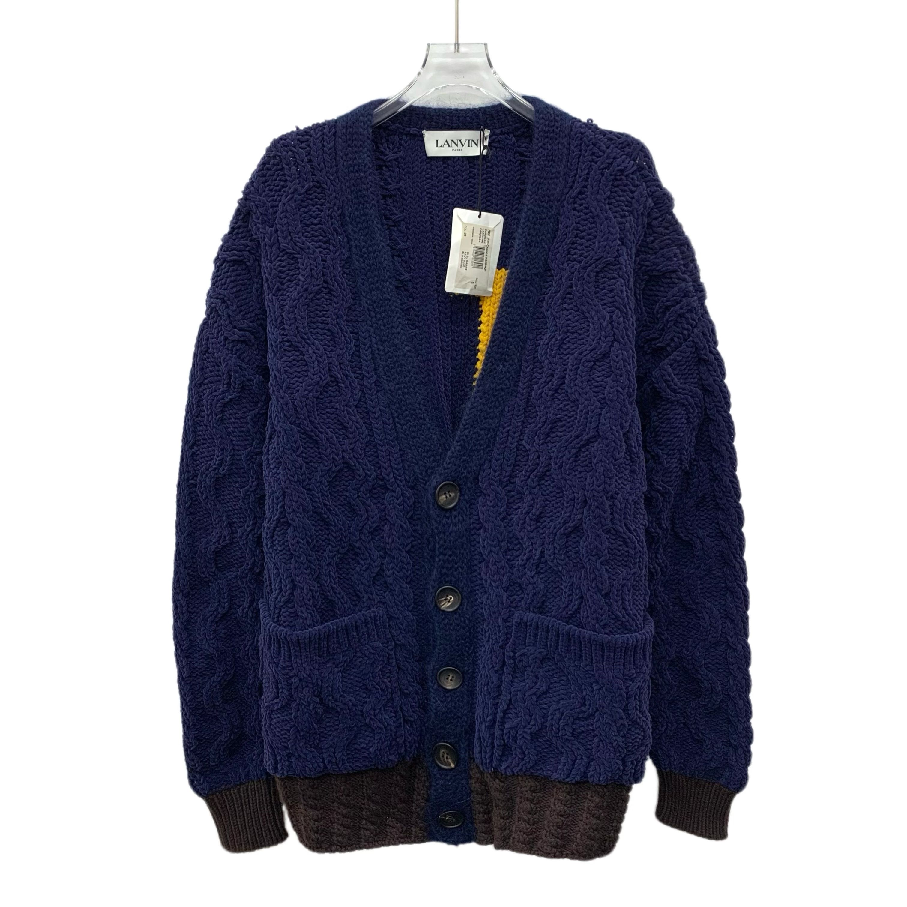 Lanvin Lanvin Cable Knit Cardigan Navy (S) Size US S / EU 44-46 / 1 - 1 Thumbnail