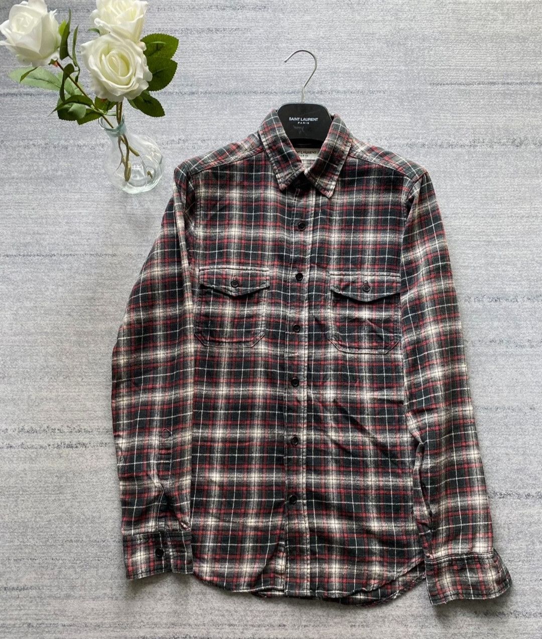 Saint Laurent Paris Saint laurent Gradient Plaid Shirt | Grailed