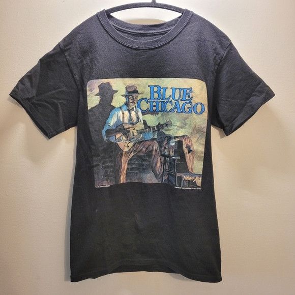 Hanes Vintage Hanes Black Blues Chicago Painting 1994 - S Size US S / EU 44-46 / 1 - 1 Thumbnail
