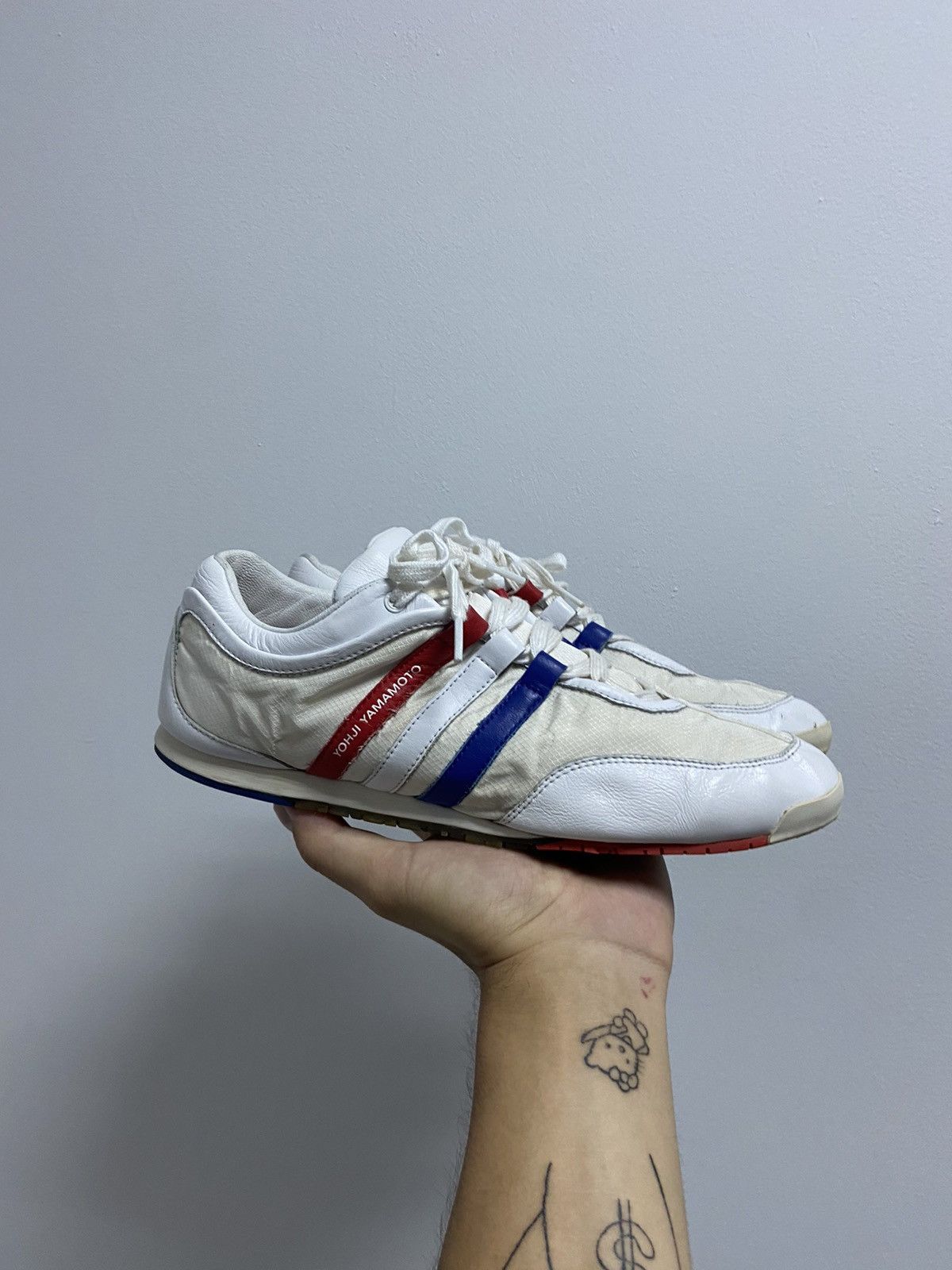 Vintage × Y-3 × Yohji Yamamoto Y 3 Yohji Yamamoto Vintage Leather Sneakers France Japanese Size US 8.5 / EU 41-42 - 2 Thumbnail