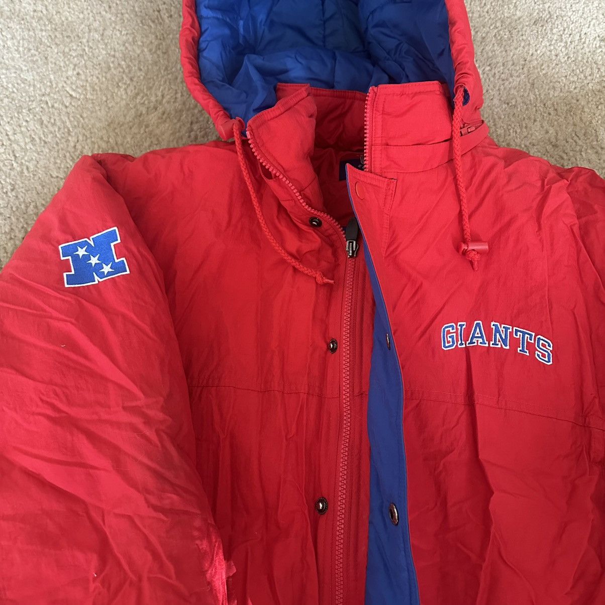 NFL × Reebok × Vintage VTG New York Giants Hooded Coat NFL Reebok Gridiron Classic Size US XL / EU 56 / 4 - 6 Thumbnail