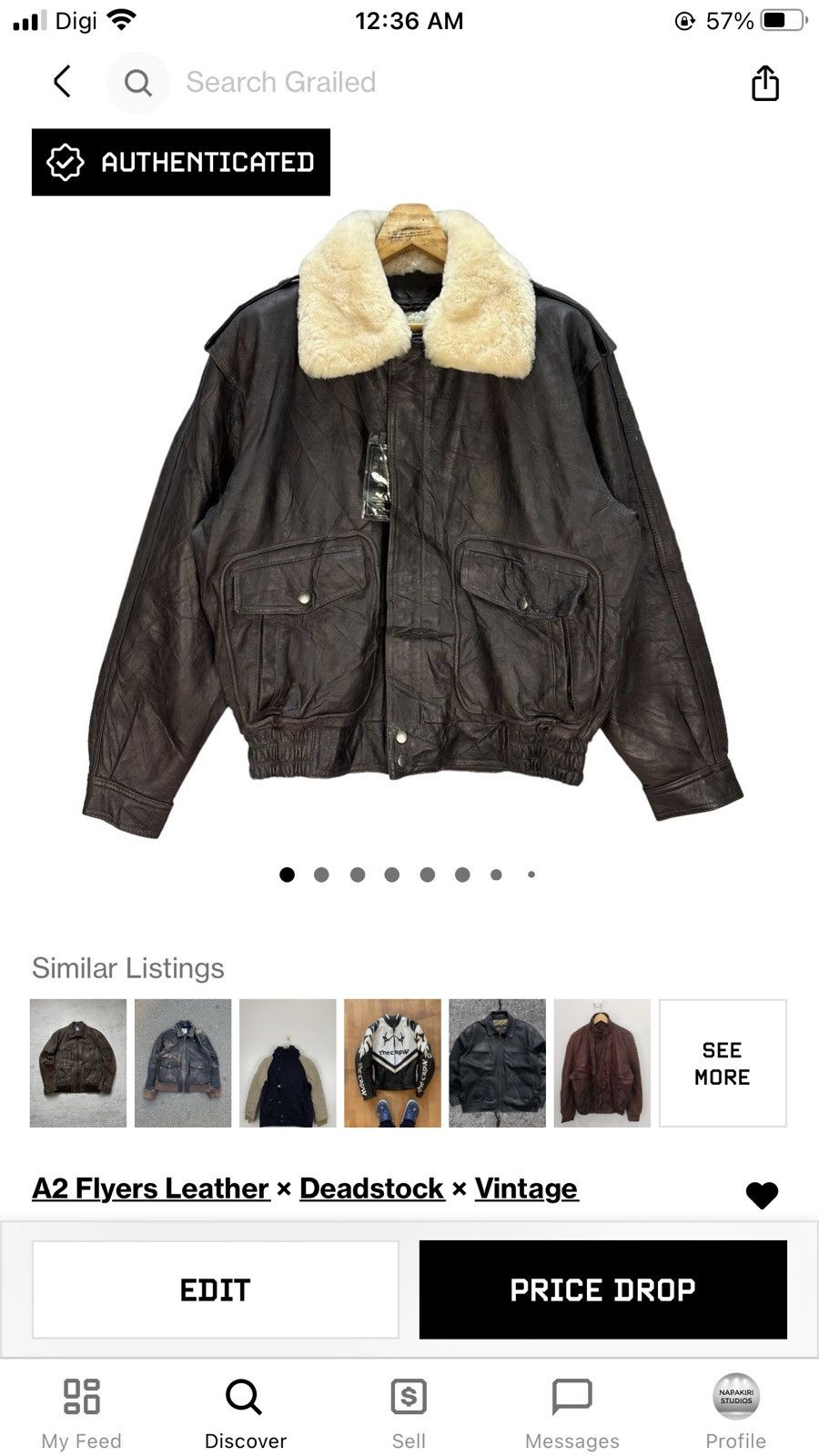 Vintage M. O. COMPANY GREAT AIR-O-WEAR A2 LEATHER JACKET #8805-028 Size US L / EU 52-54 / 3 - 15 Thumbnail