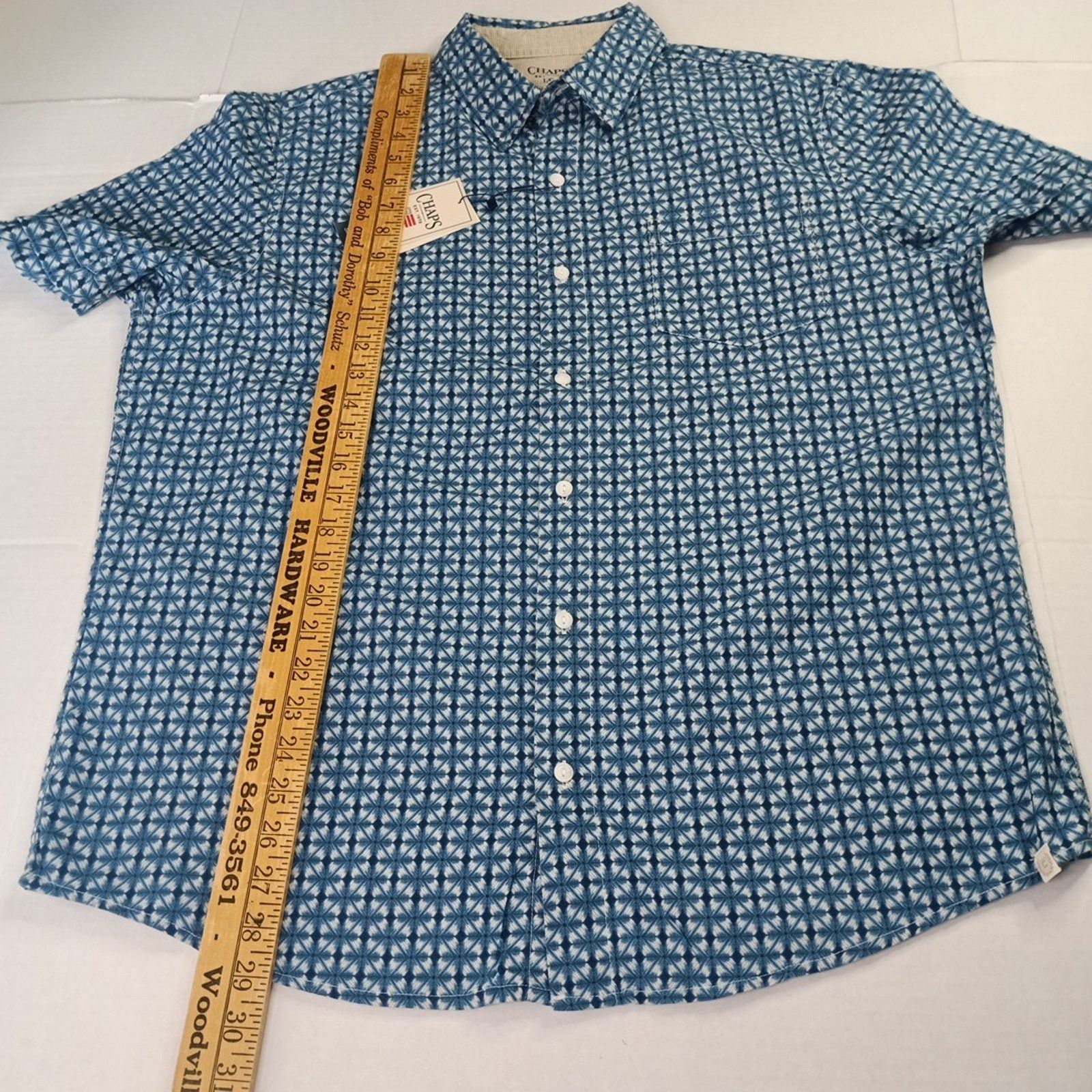 Chaps Chaps Seacoast Wash Linen Woven Shirt Men L Spring Lake Blue Size US L / EU 52-54 / 3 - 5 Thumbnail