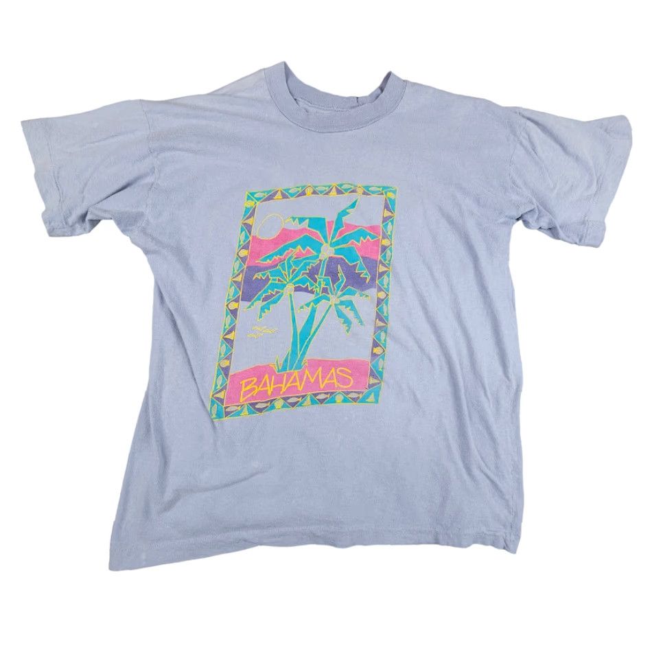 Vintage VINTAGE Bahamas T Shirt Mens Size Medium 80s Tropical Travel Palm Trees Shirt Mens Purple Cotton 80s Travel Bahamas TOURIST Mens Size US M / EU 48-50 / 2 - 2 Thumbnail