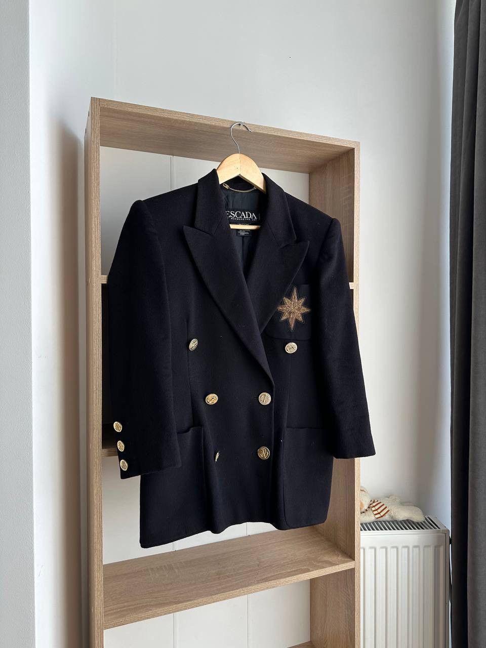 Escada × Vintage Vintage Escada Margaretha Ley Black Big Logo Wool Blazer Size M / US 6-8 / IT 42-44 - 20 Thumbnail