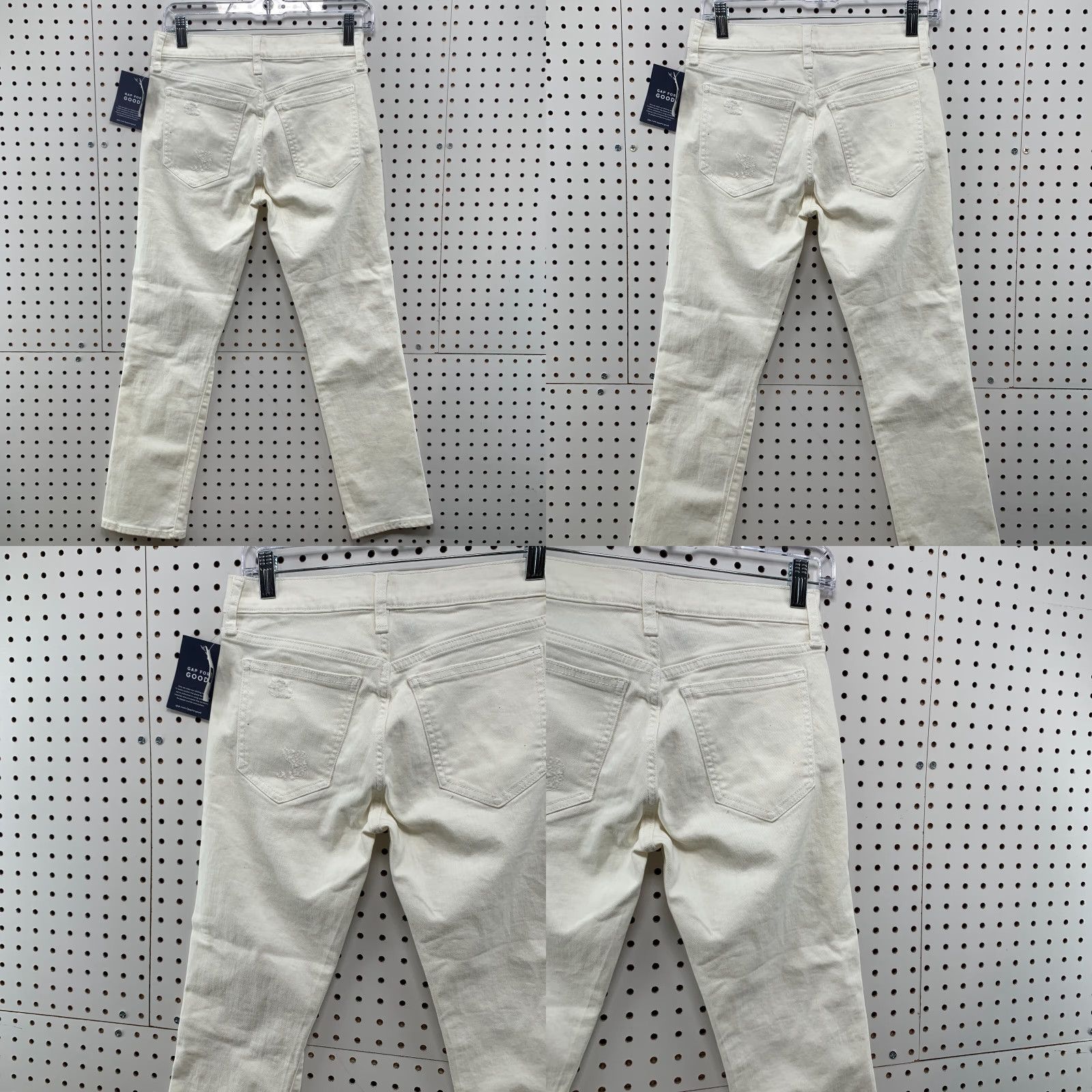 Gap GAP White Denim Jeans Womens Petite 26 Slim Straight Casual 26P NWT Size 26" / US 2 / IT 38 - 9 Thumbnail