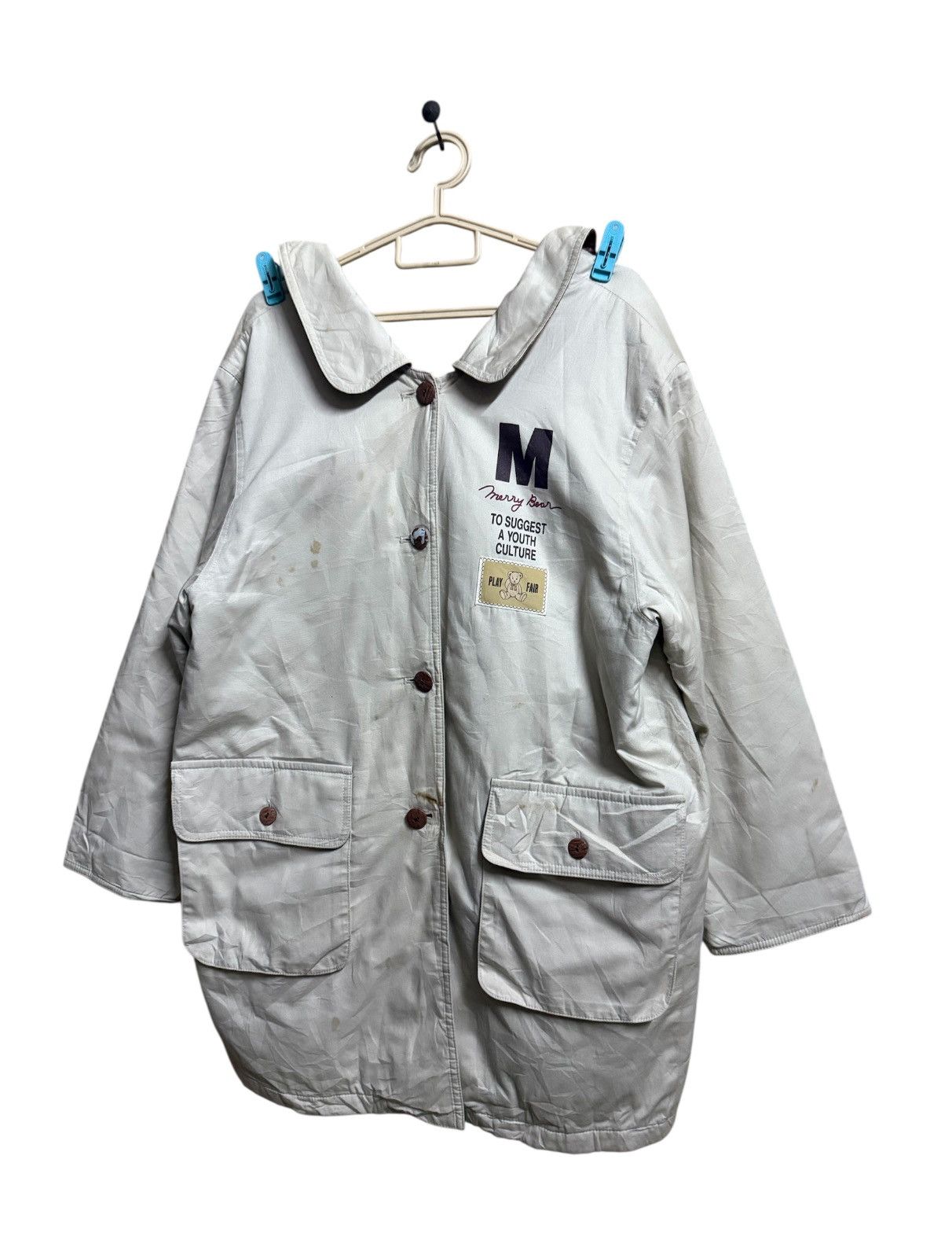 Japanese Brand MERRY BEAR Long jacket vintage Size US XL / EU 56 / 4 - 3 Thumbnail