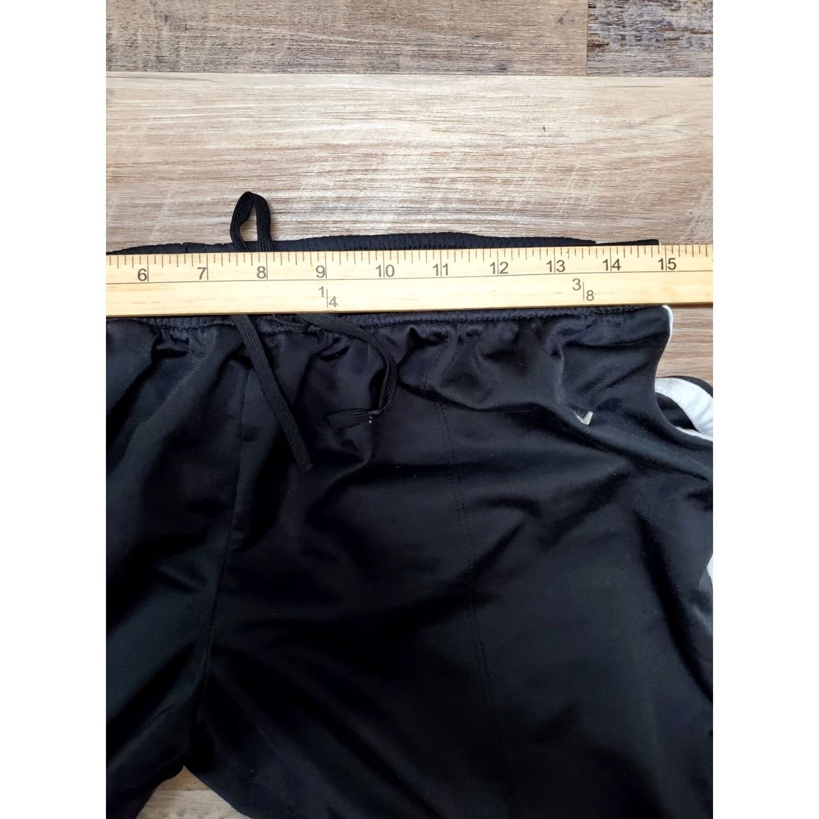 Nike Nike Pants L Black White Stripes Athleisure Track Running Mens Adjustable Drawstring Elastic Waist Pockets Straight Leg 12-14 Sportive Size US 33 - 7 Thumbnail