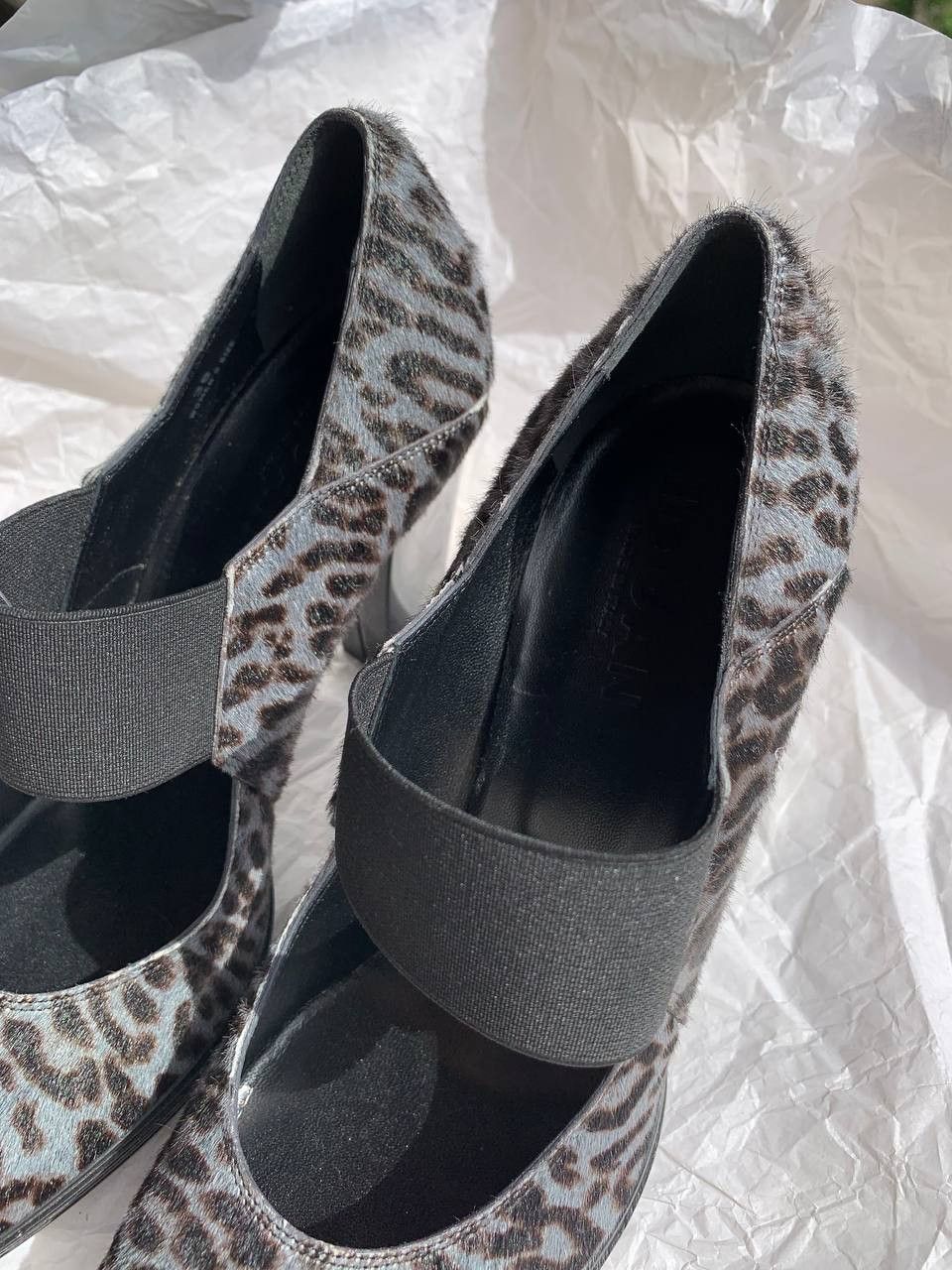 Hogan Hogan Mary Jane shoes with fur and gray-black leopard print Size US 7 / IT 37 - 7 Thumbnail