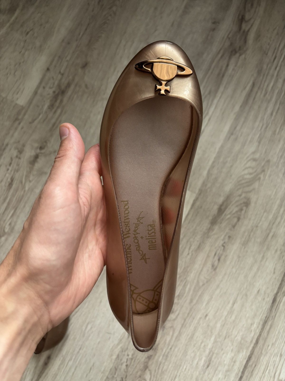 Vivienne Westwood Melissa x Vivienne Westwood Rose Gold Flats Heels US 7 EU 38 Size US 7 / IT 37 - 24 Thumbnail
