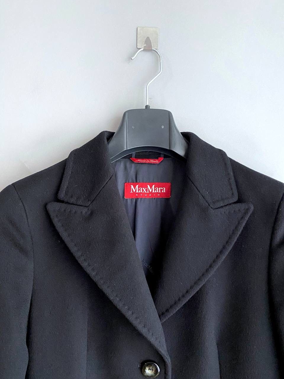 Designer × Max Mara Max Mara Studio Women's Wool Black Coat Size M / US10 / UK12 Size M / US 6-8 / IT 42-44 - 5 Thumbnail