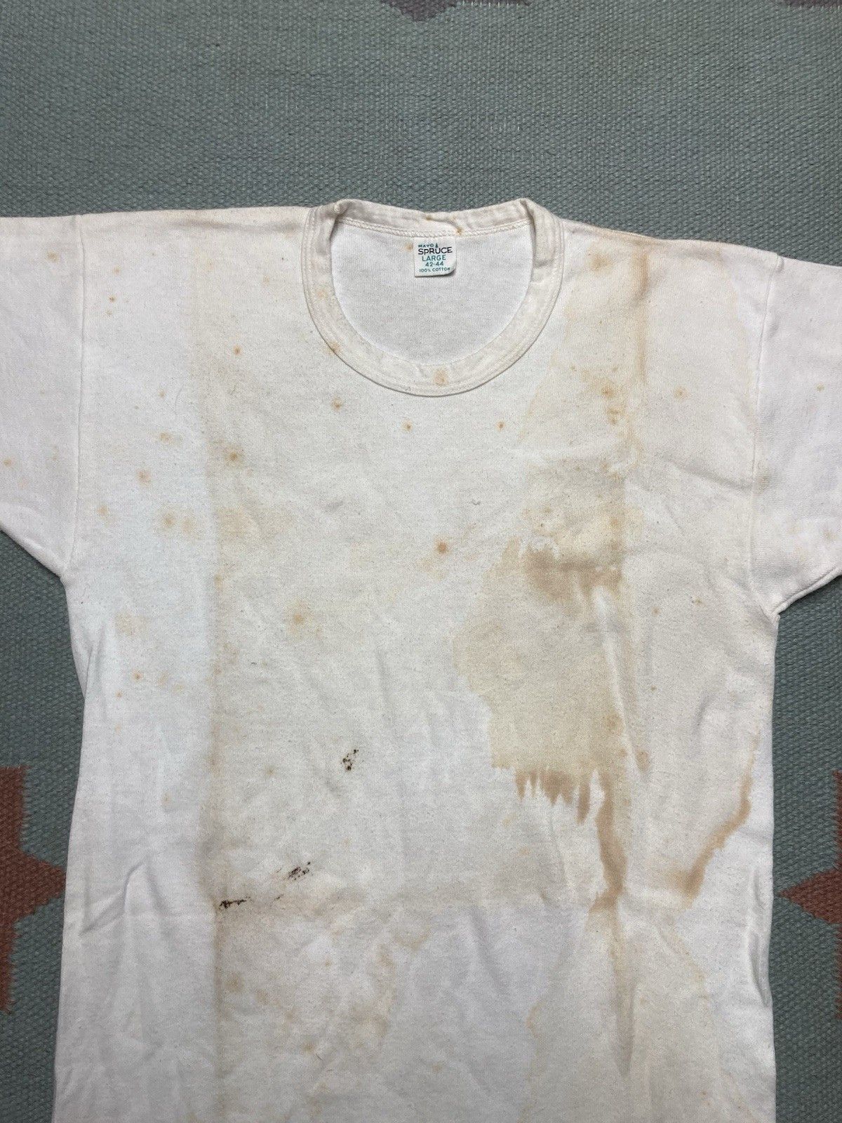 Vintage 60s blank white t shirt mayo spruce grunge soft cotton large Size US L / EU 52-54 / 3 - 3 Thumbnail