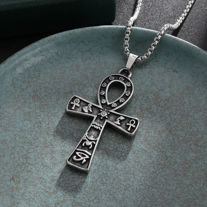 Vintage Stainless Steel Cross Pendant Necklace Size ONE SIZE - 5 Thumbnail