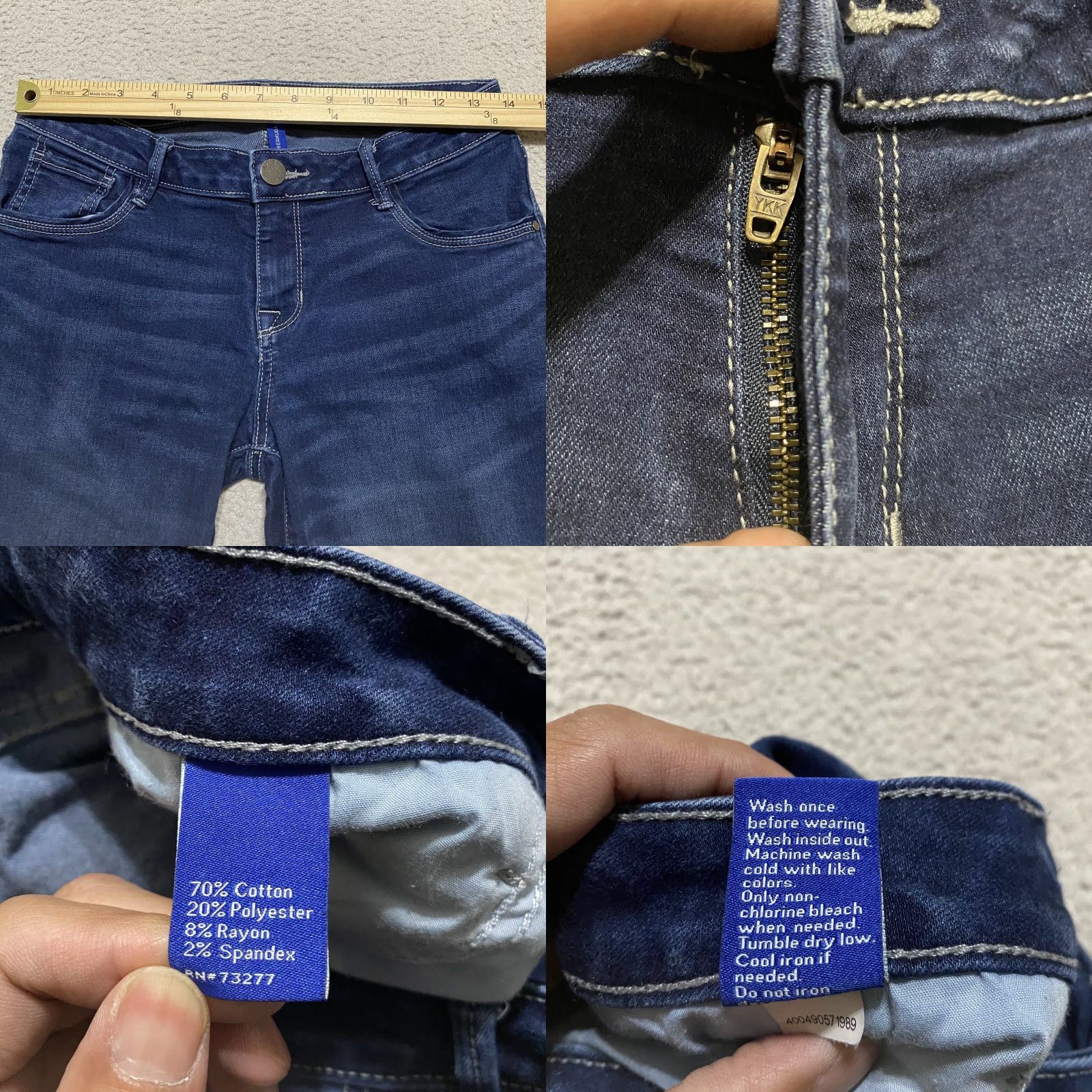 Apt. 9 APt 9 Bermuda Shorts Womens 4 Dark Wash Denim Bermuda Shorts Inseam 10" Blue 27 Waist Regular Fit Casual Womens Shorts Size 27" / US 4 / IT 40 - 8 Thumbnail