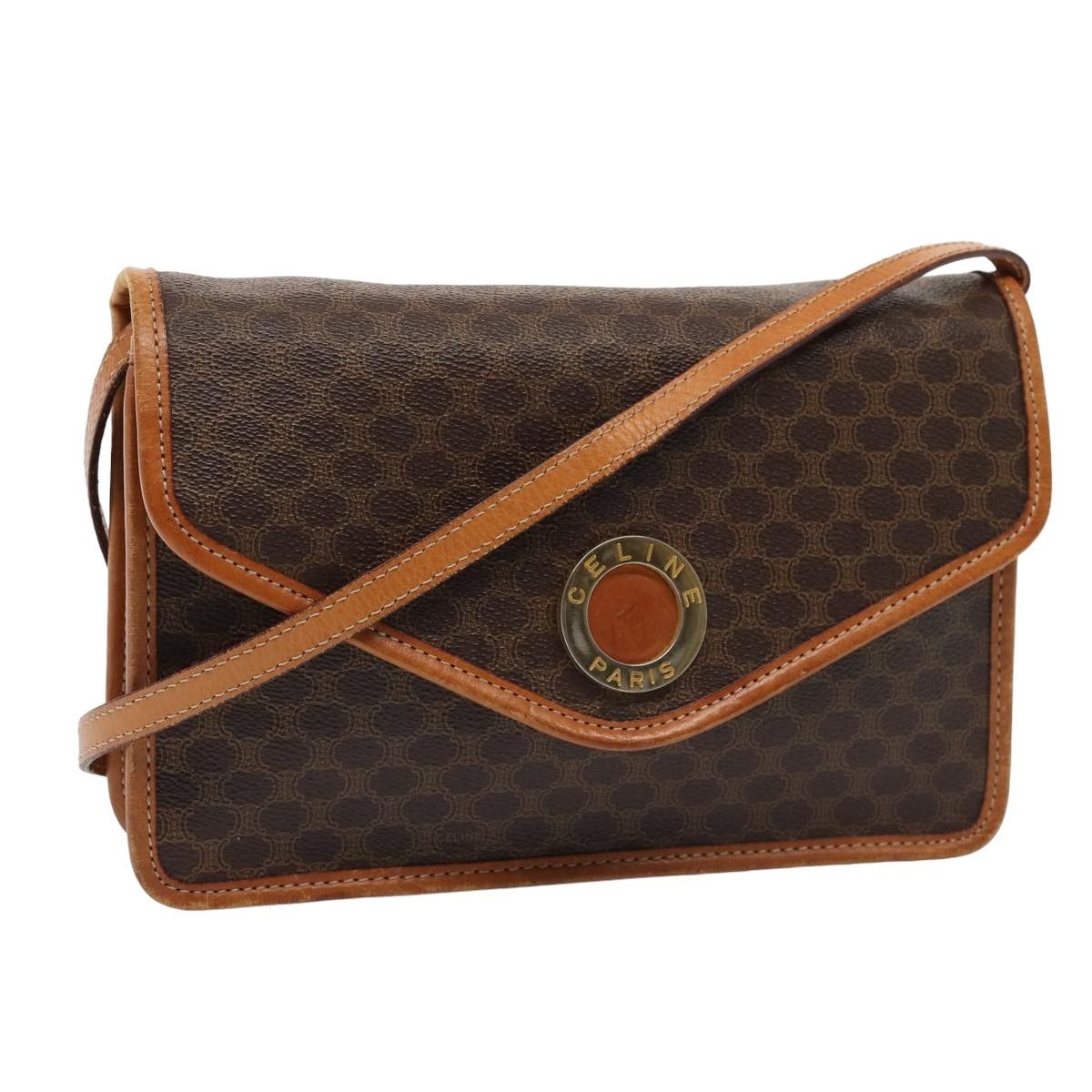 Celine Celine Vintage Macadam Circle Logo Shoulder Bag Canvas and Leather Size ONE SIZE - 1 Thumbnail