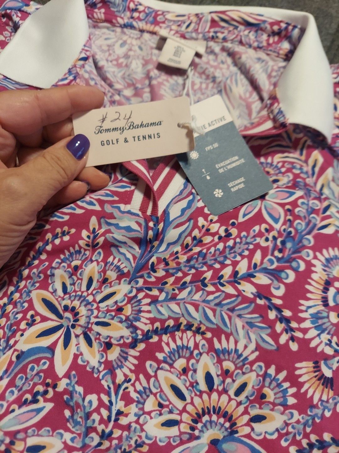 Tommy Bahama NWT Tommy Bahama Womens Large Golf Tennis Tank Shirt Floral Size L / US 10 / IT 46 - 5 Thumbnail