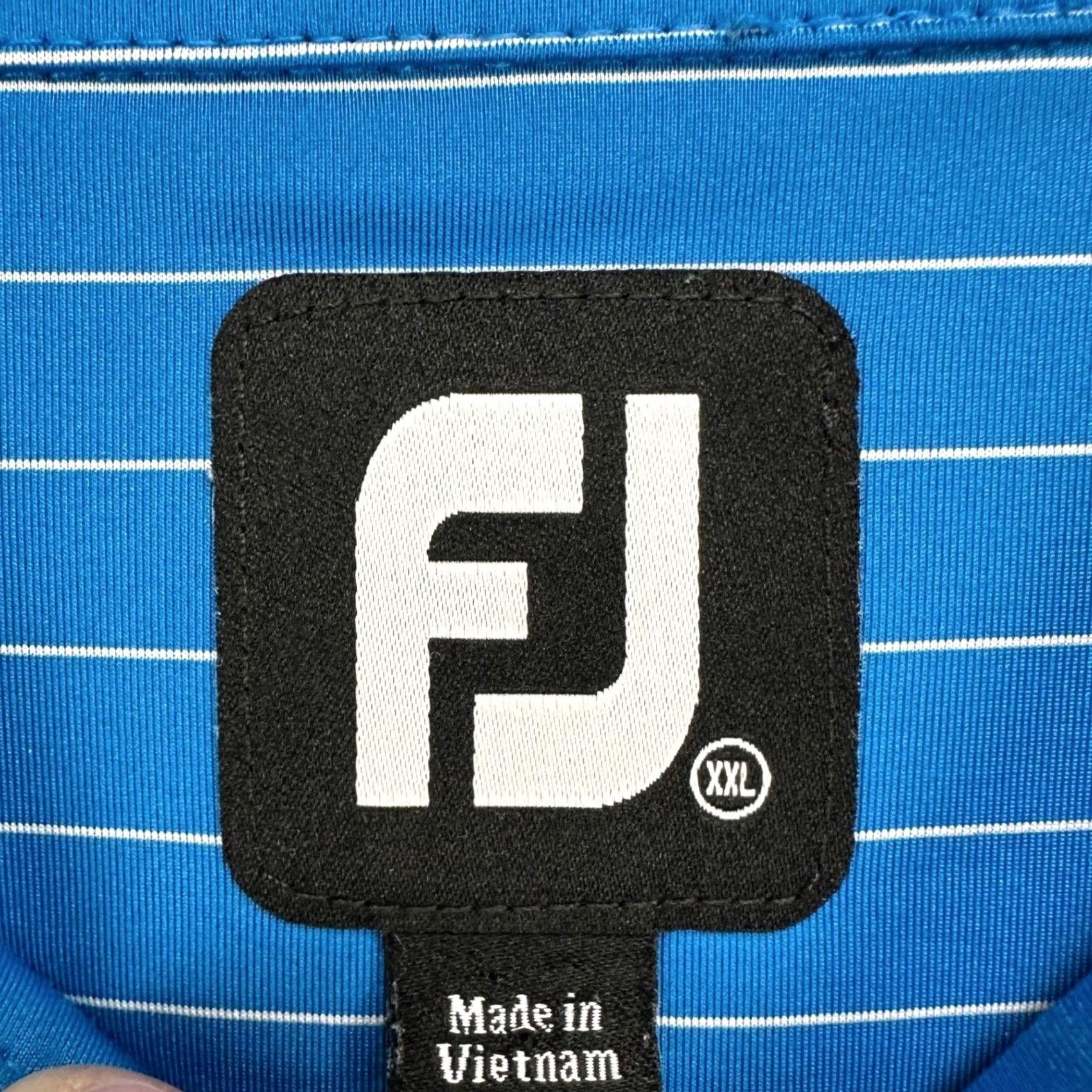 Footjoy FootJoy FJ Polo Shirt Mens XL Blue Pinstripe Rugby Stretch Short Sleeve Polo Adult Casual Golf Shirt Size US XL / EU 56 / 4 - 4 Thumbnail