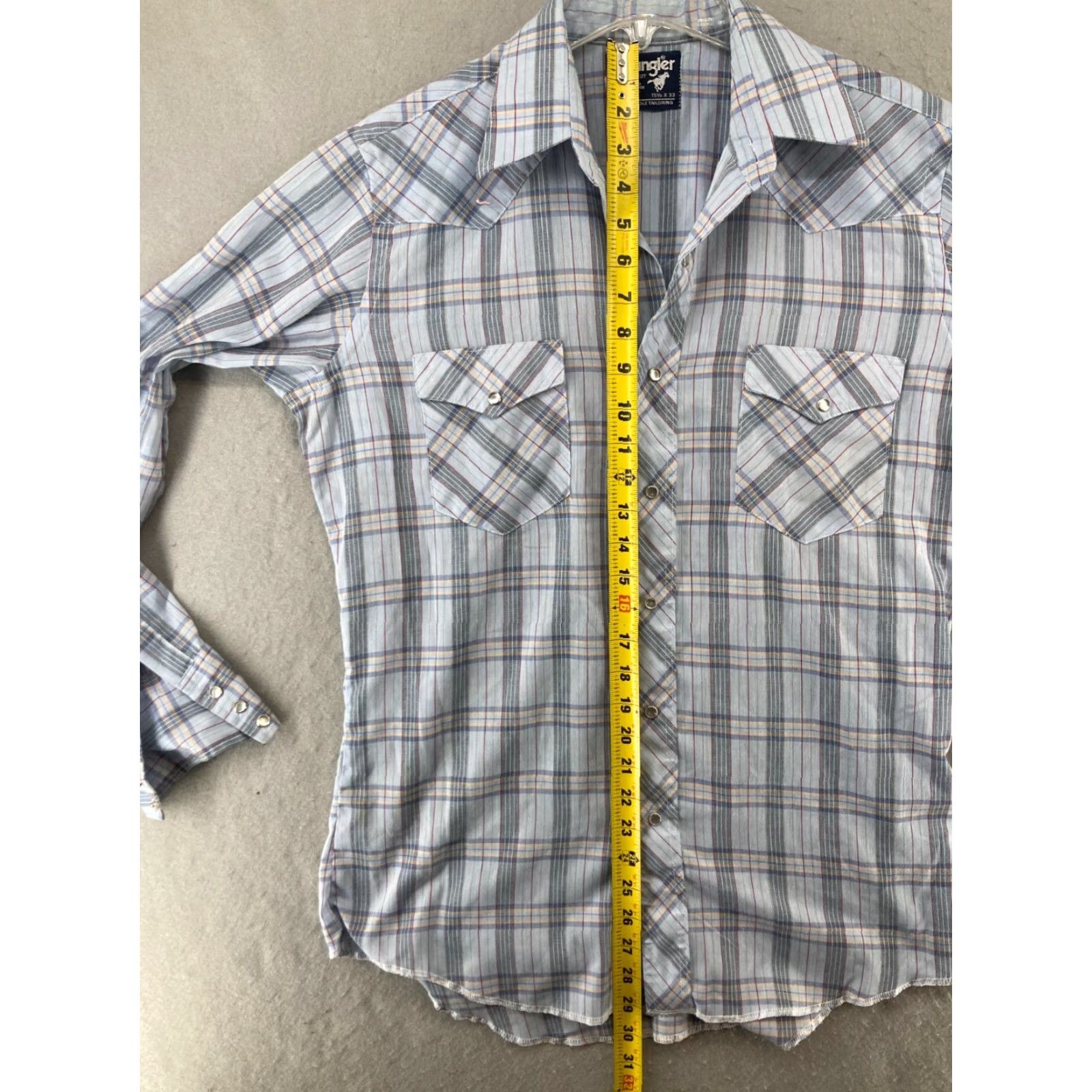 Wrangler VINTAGE Wrangler Cowboy Shirt Mens M Blue Plaid USA 15 1/2 X 33 Cowboy Shirt Mens M Blue Plaid USA 15 1/2 X 33 Vintage Wrangler Size US M / EU 48-50 / 2 - 3 Thumbnail