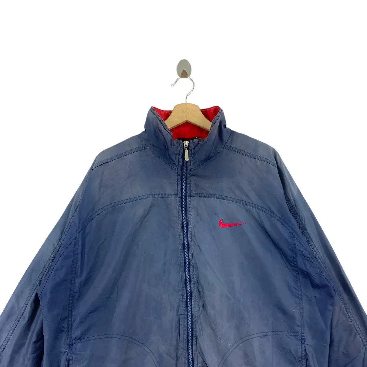 Nike Vintage NIKE USA SWOOSH Center Logo Coach Jacket Varsity Size US L / EU 52-54 / 3 - 5 Thumbnail