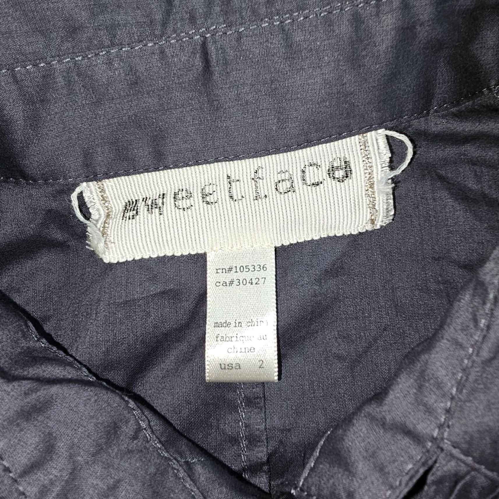Vintage SweetFace Button-Up Blouse Shirt Women's Gray 3/4 Sleeve V-Neck Ruffle Trim Size 2 Regular Size XS / US 0-2 / IT 36-38 - 5 Thumbnail
