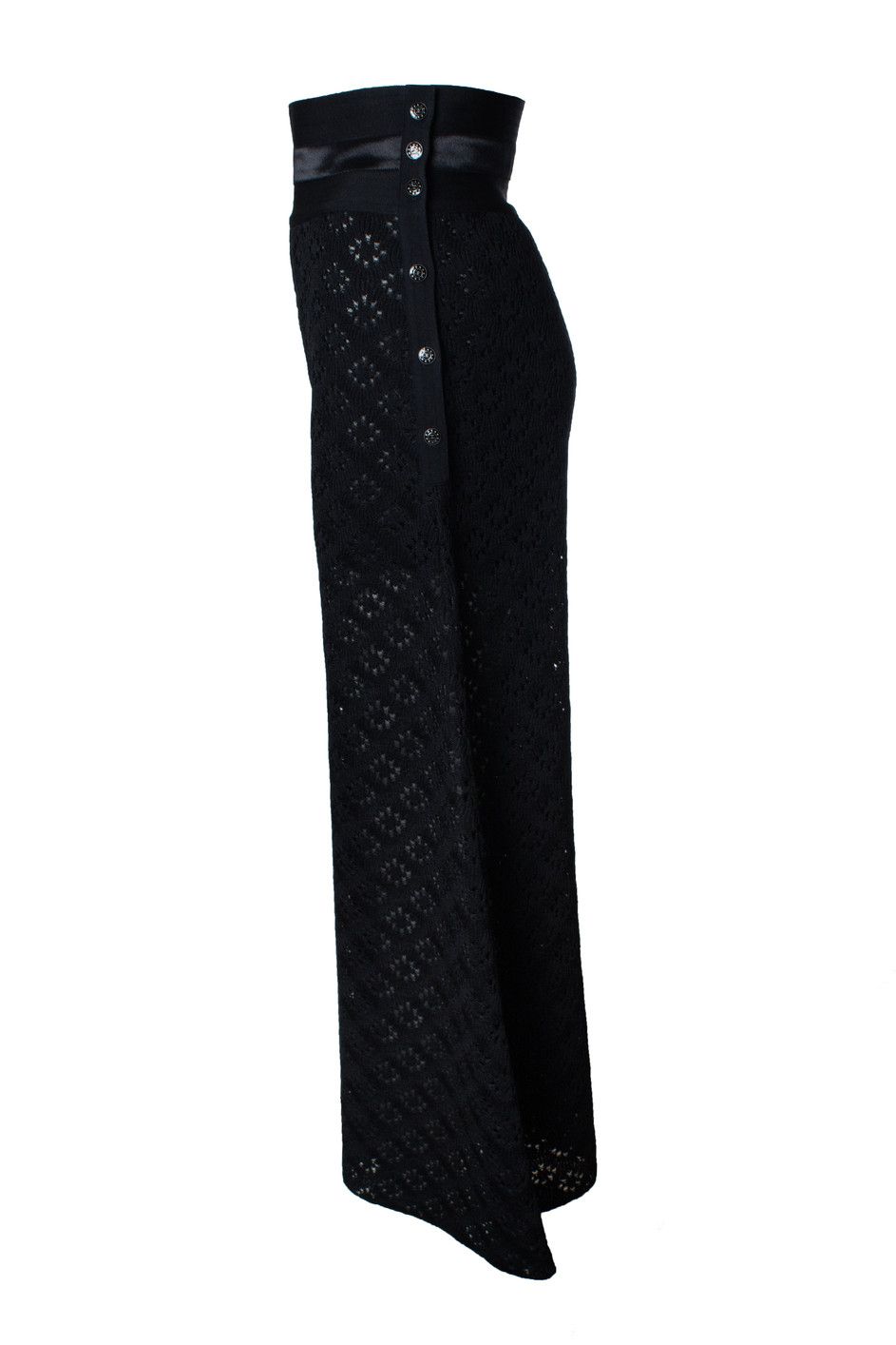 Chanel Chanel, black knit wide leg pants Size 27" / US 4 / IT 40 - 3 Thumbnail