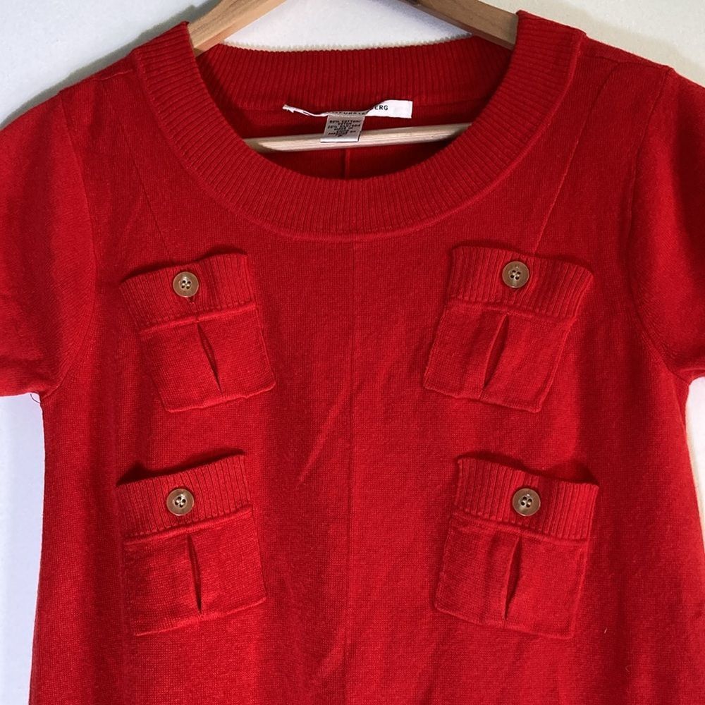 Diane von Furstenberg Diane Von Furstenberg Size P Red Knit Dress “Beliz” Four Poc Size XS / US 0-2 / IT 36-38 - 14 Thumbnail
